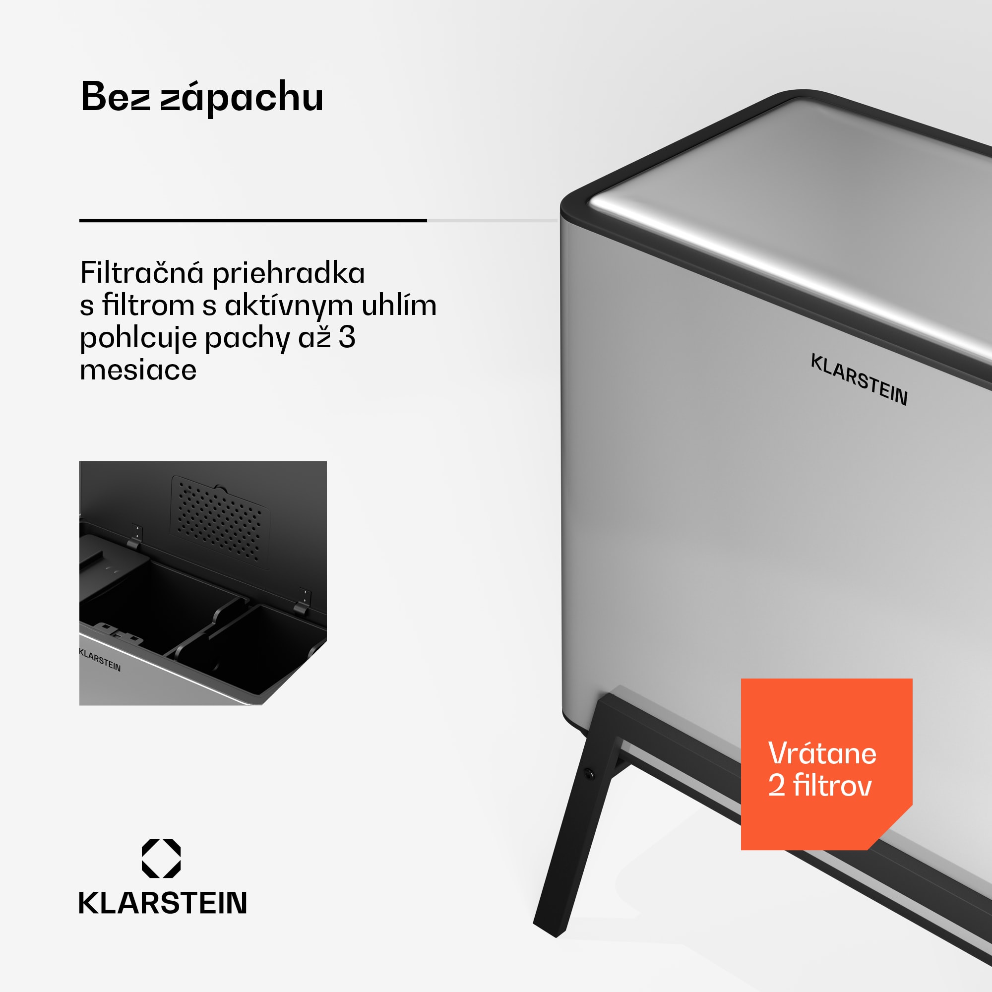 Klarstein Yuma odpadkový kôš 40 l vrátane kompostéra so stojanmi a filtrom pachov – Obrázok 5