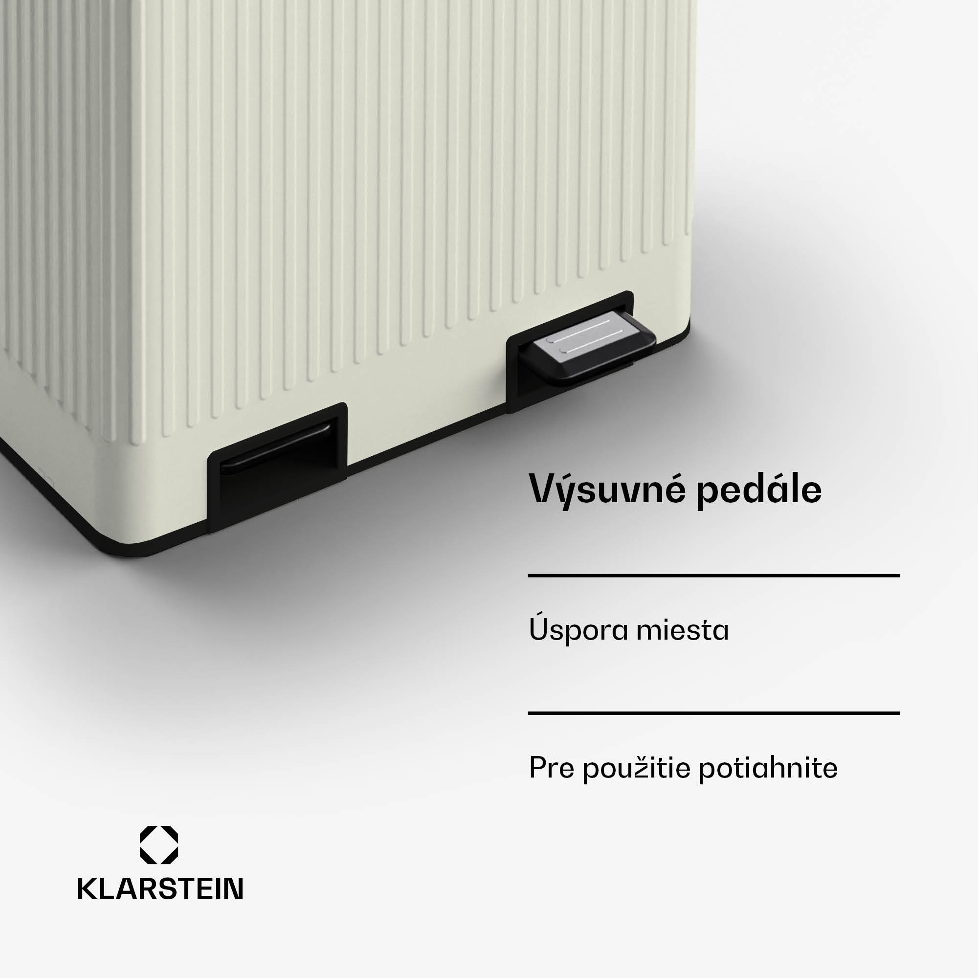 Klarstein Grama 40, pedálový kôš, 40 l / 2x20 l, bez zápachu, PP plast, retro – Obrázok 4