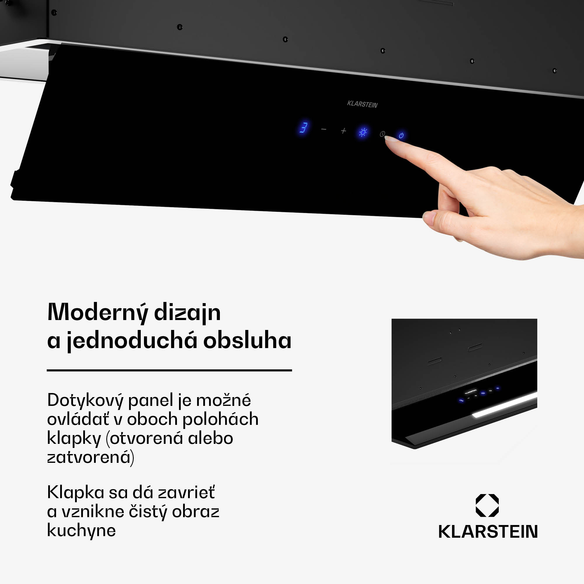 Klarstein Ventimate digestor, dotykové ovládanie, odsávanie/recirkulácia, EEK A+, 3 úrovne, LED, tichý – Obrázok 2