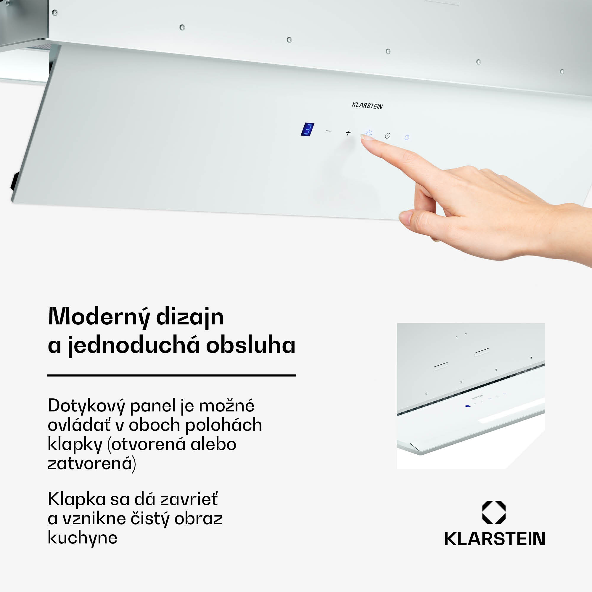 Klarstein Ventimate digestor, dotykové ovládanie, odsávanie/recirkulácia, EEK A+, 3 úrovne, LED, tichý – Obrázok 2