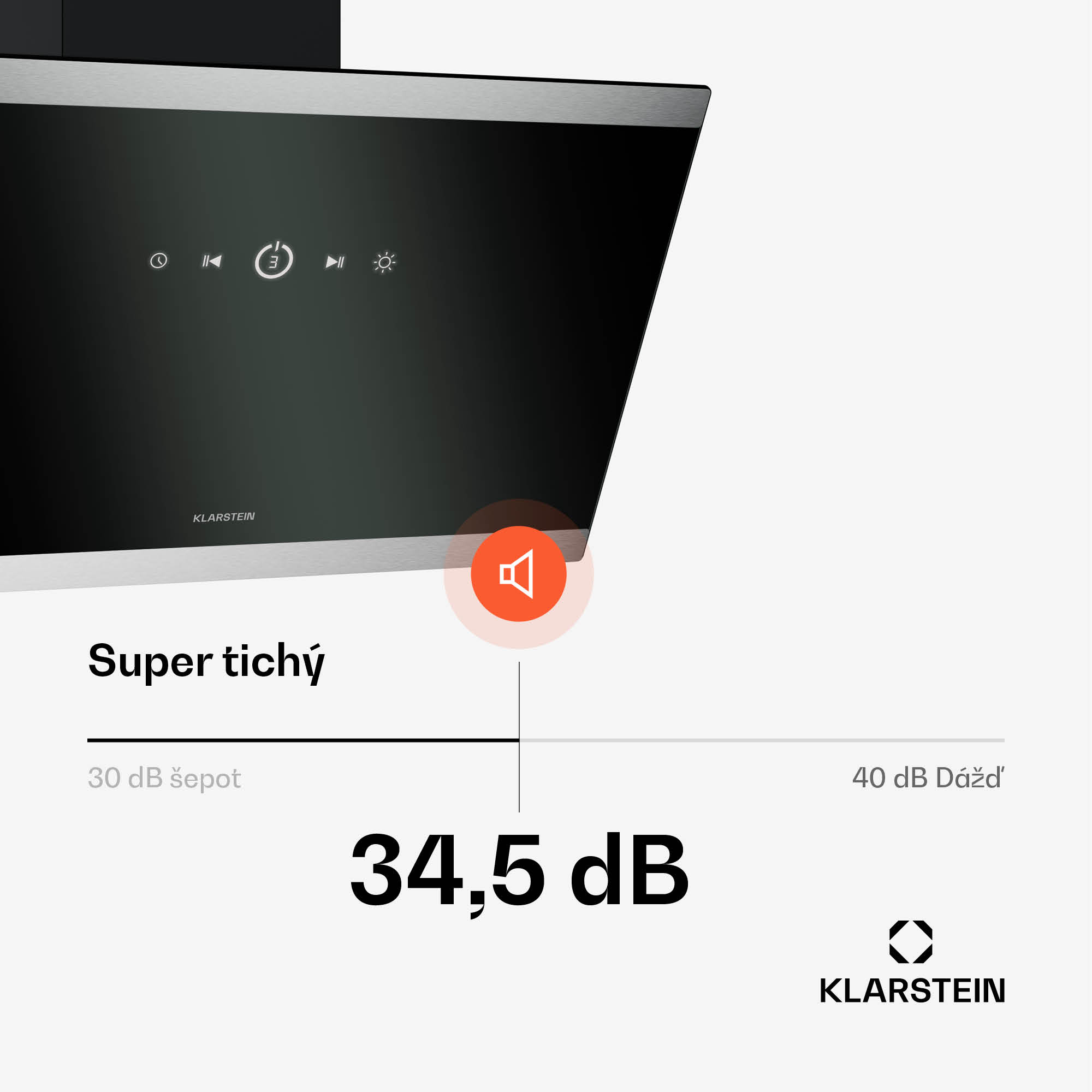 Klarstein FlashLine digestor, A++, 578 m³/h, 3 úrovne, dotykový, tichý, LED, odsávanie/recirkulácia, 100 W – Obrázok 4