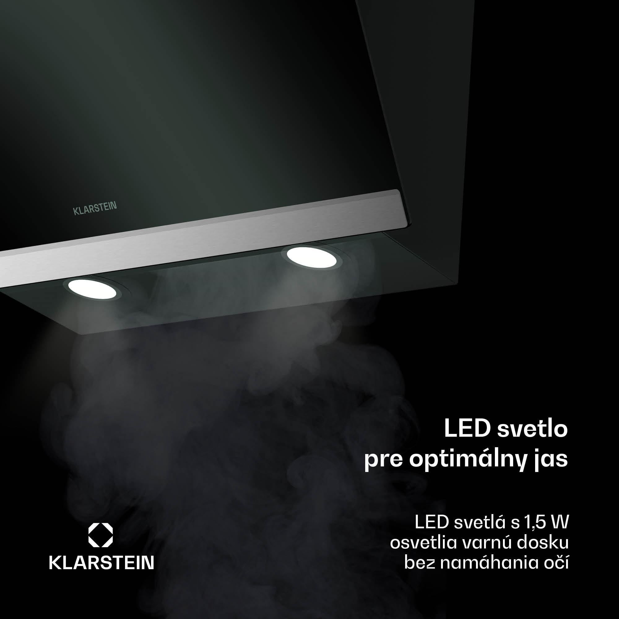 Klarstein FlashLine digestor, A++, 578 m³/h, 3 úrovne, dotykový, tichý, LED, odsávanie/recirkulácia, 100 W – Obrázok 5