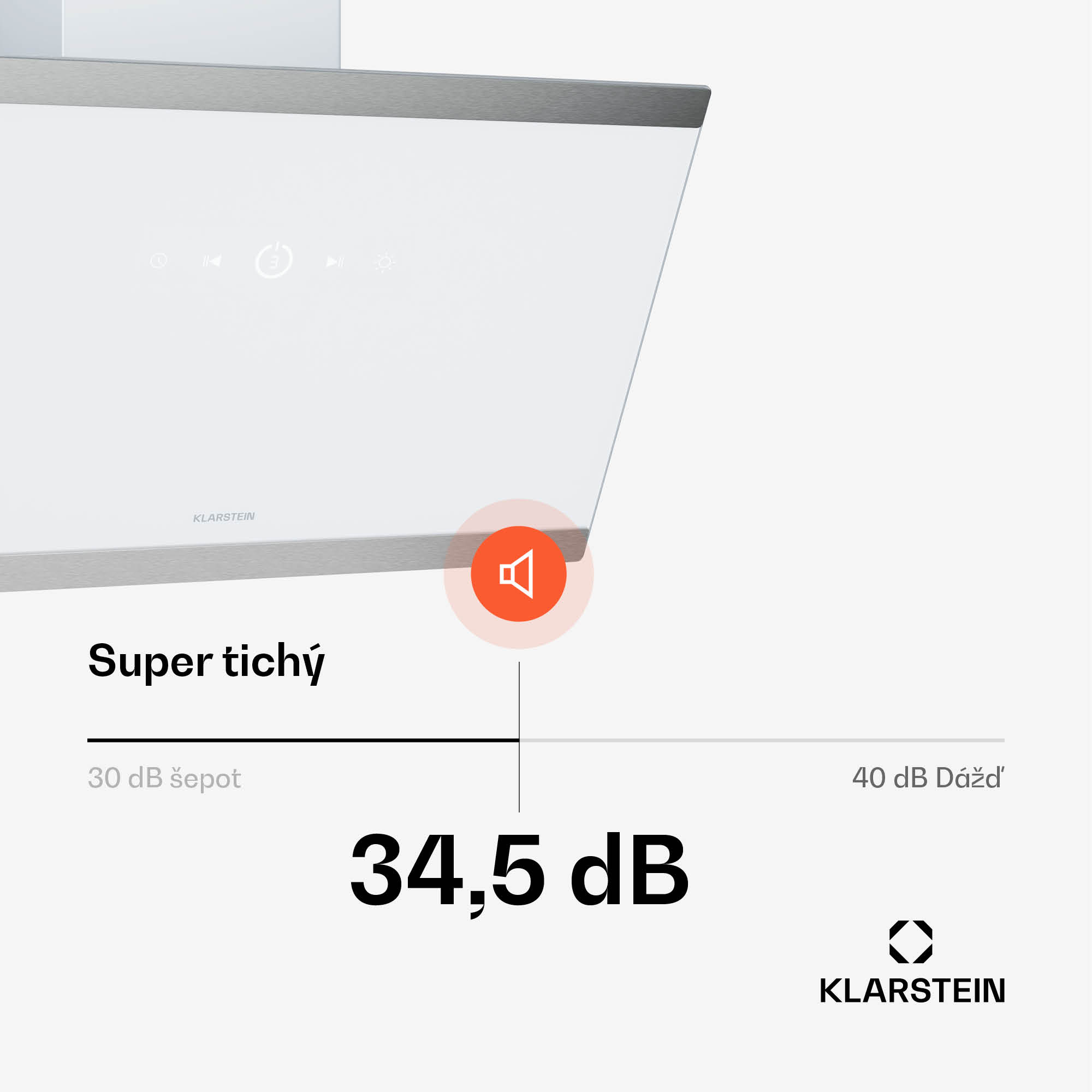 Klarstein FlashLine digestor, A++, 578 m³/h, 3 úrovne, dotykový, tichý, LED, odsávanie/recirkulácia, 100 W – Obrázok 4