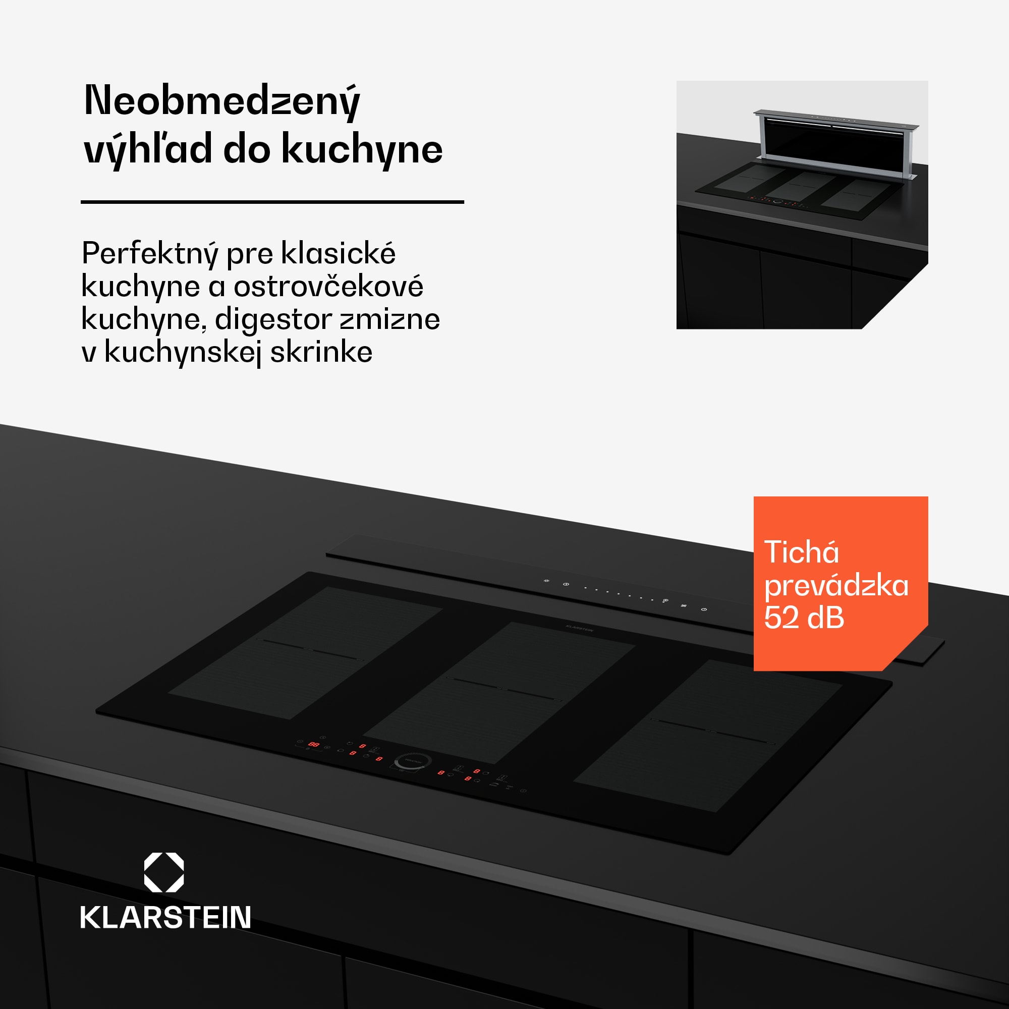 Klarstein Royal Flush Eco digestor, 836 m³/h prietoku vzduchu, šikmý, EEK A, 74 dB, LED – Obrázok 3