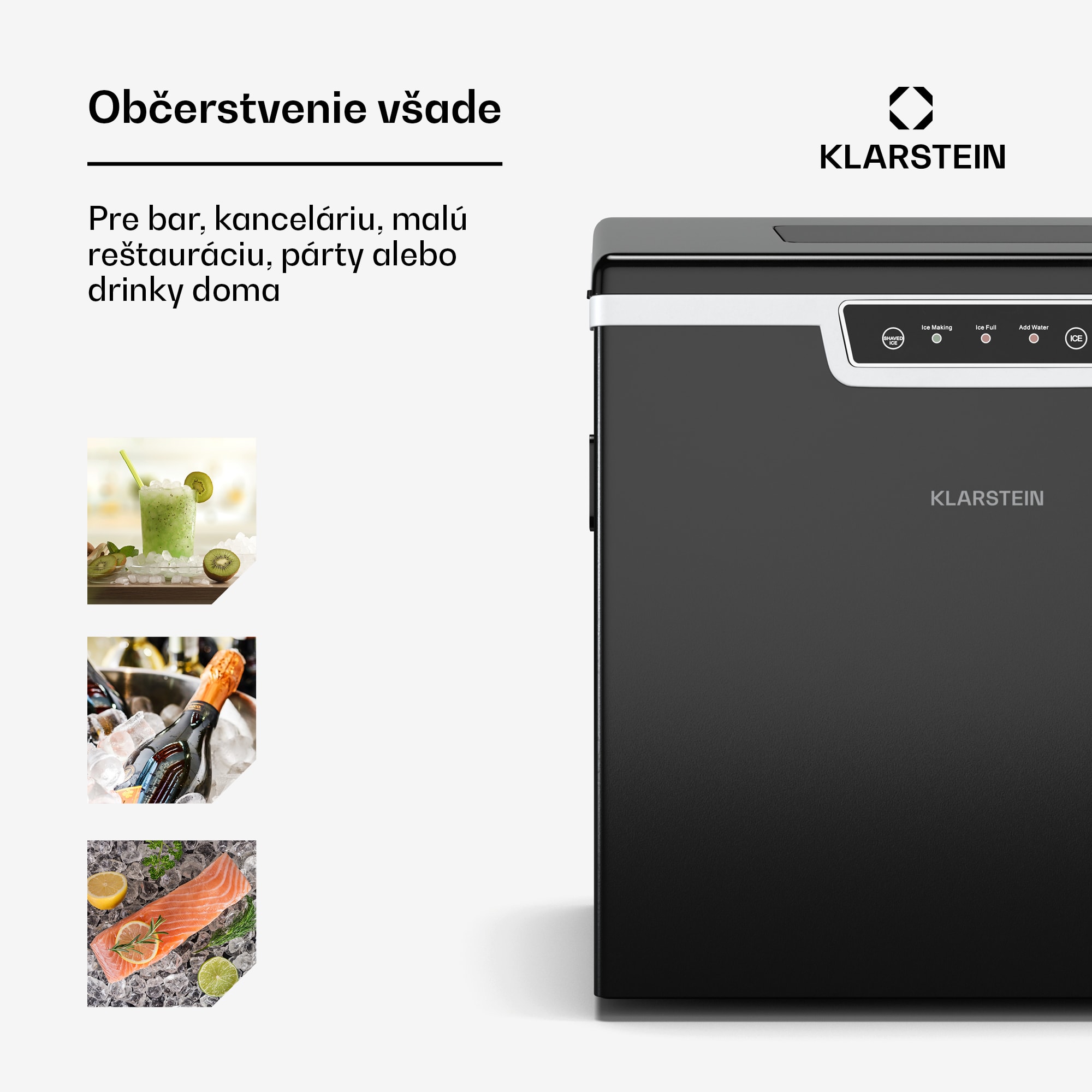 Klarstein Icefestival Bullet priemyselný výrobník kociek ľadu, 400W, 3 litre, 20kg/24h – Obrázok 3