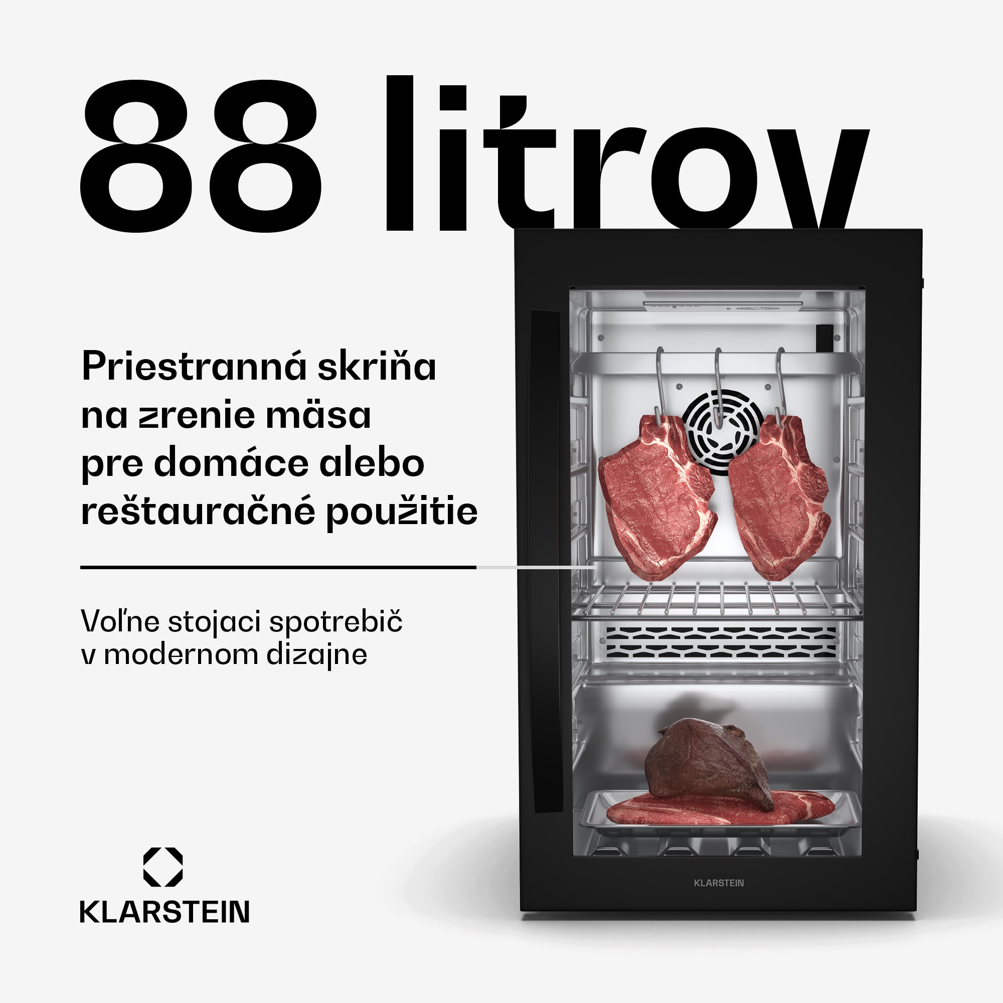 Klarstein Steakhouse zrenička | 88 l | antibakteriálna | LED | dotykové ovládanie | kontrola vlhkosti vzduchu – Obrázok 2