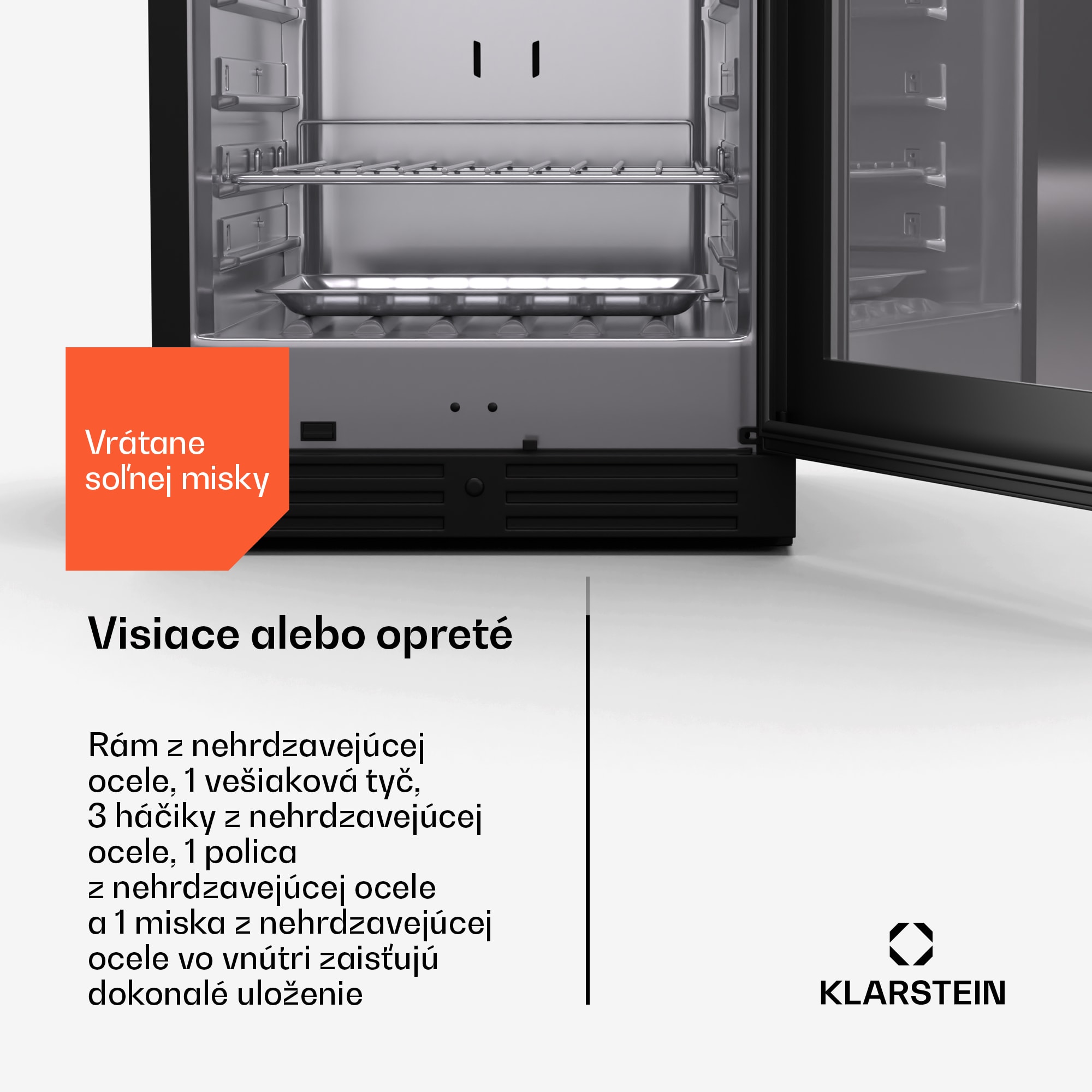 Klarstein Steakhouse skriňa na zrenie mäsa, 352 L, antibakteriálna, LED, dotykové ovládanie, regulácia vlhkosti – Obrázok 5