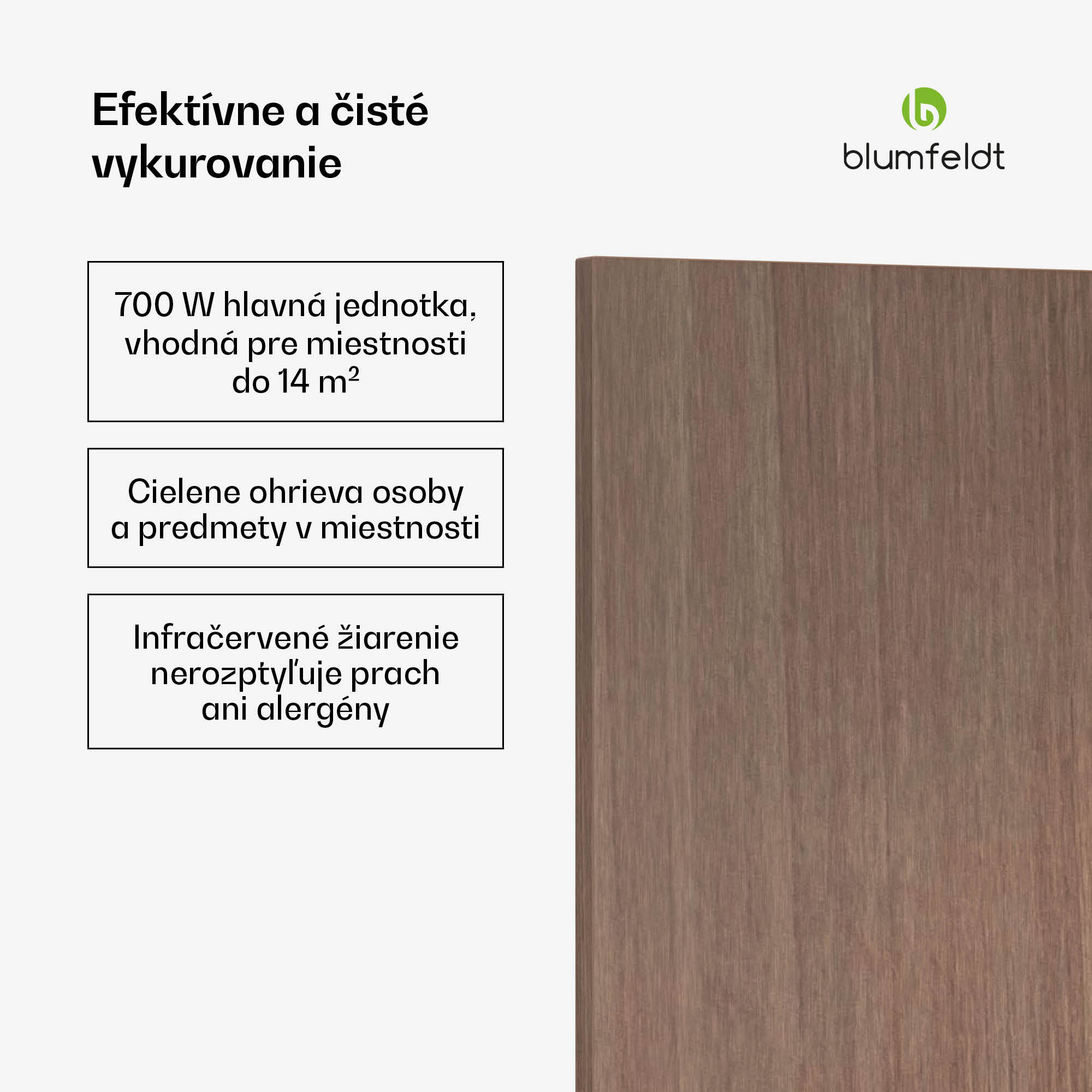 Blumfeldt Heat Square, Infračervené vykurovanie, WiFi ovládanie, 700 W, IP44 – Obrázok 3