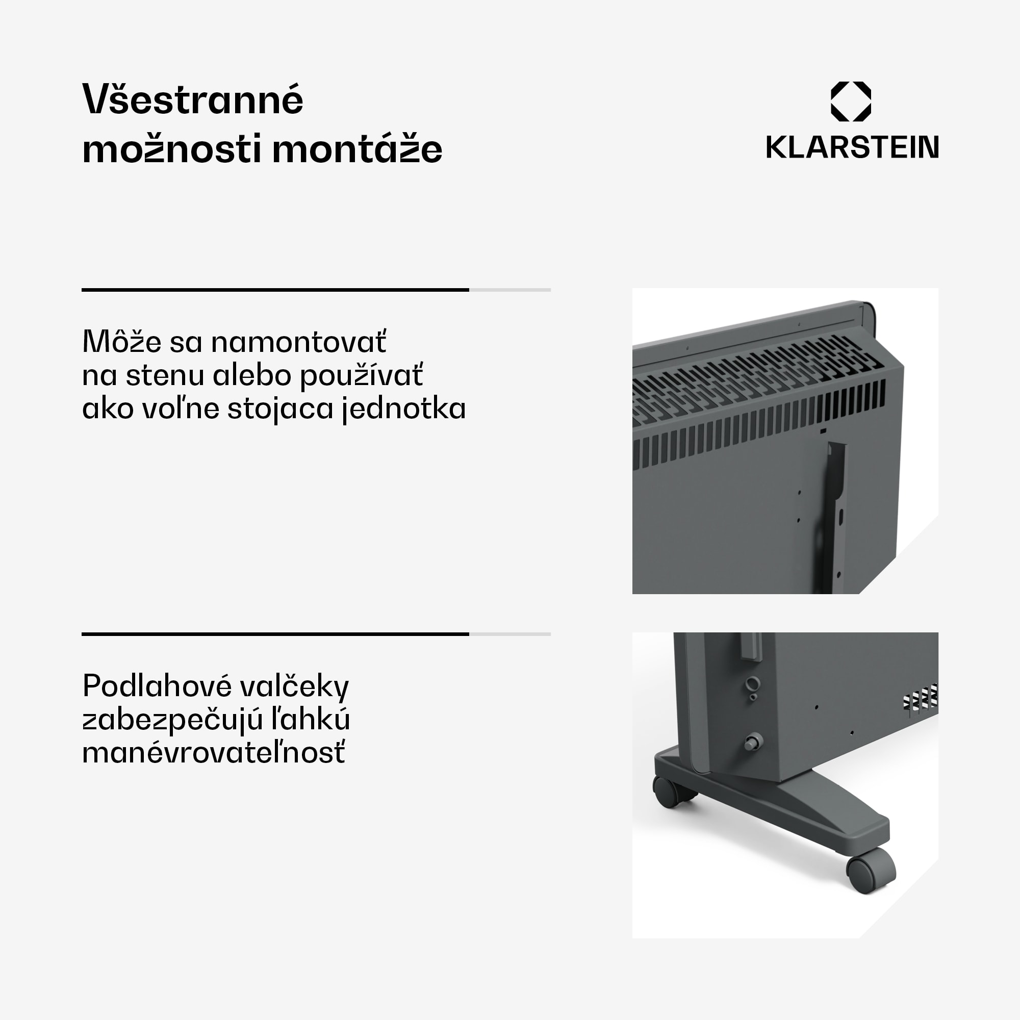 Klarstein Bansin Smart 2500 konvektorový ohrievač, 2500 W, Aplikácia, 5- 50 °C, LED displej, Dotykový displej – Obrázok 4