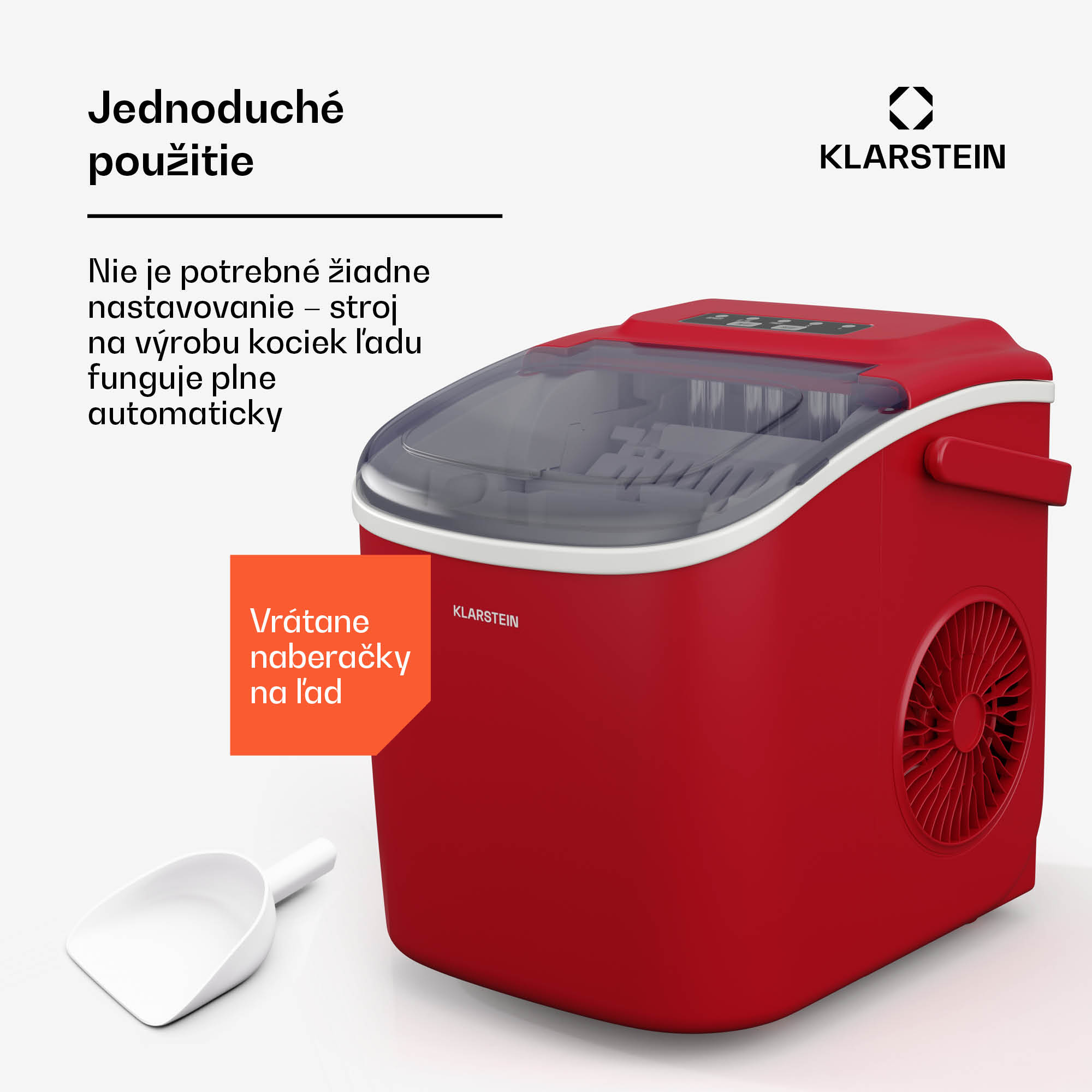 Klarstein Caldwell výrobník kociek ľadu, 12 kg kociek ľadu/deň, plne automatický, LED displej, jednoduché čistenie – Obrázok 4