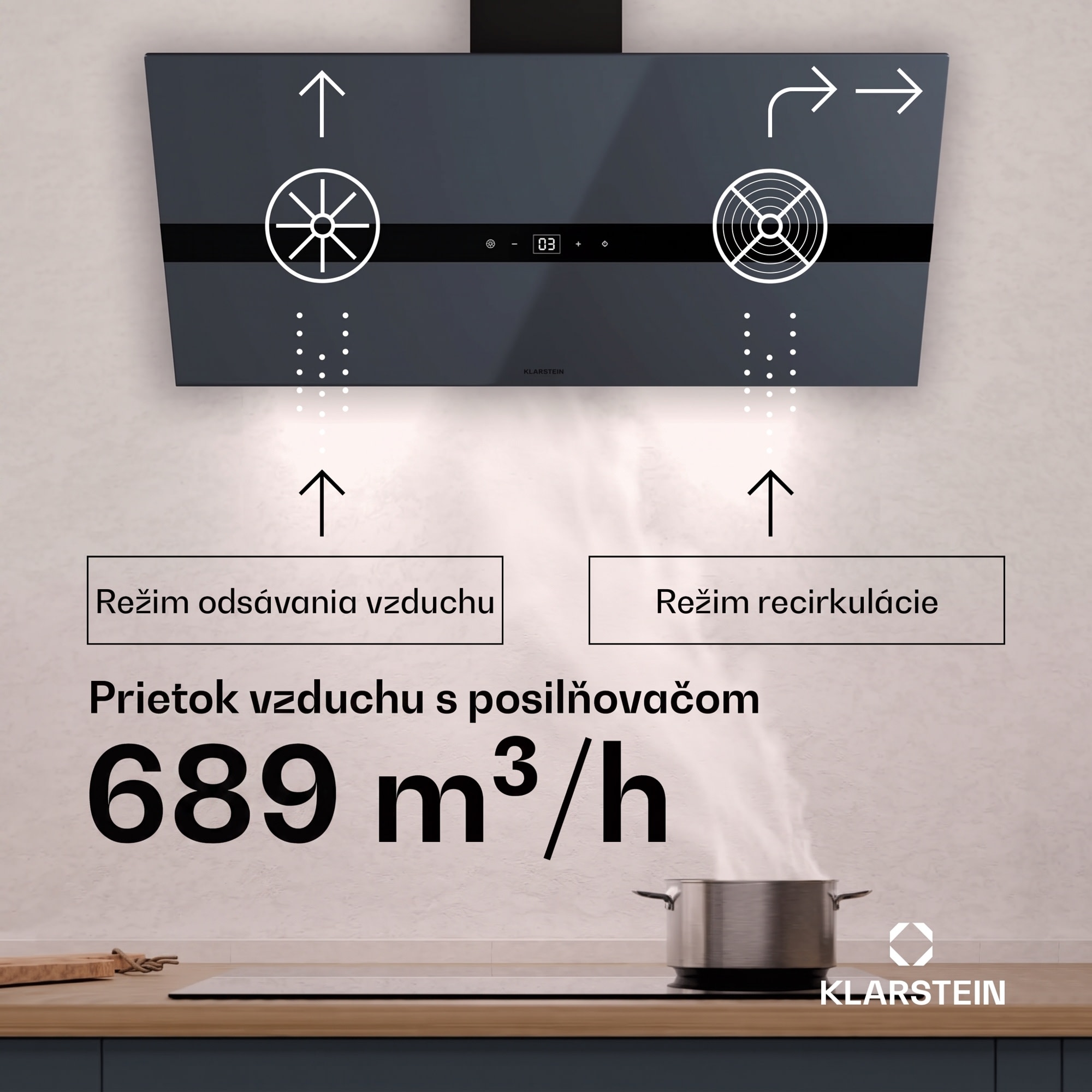 Klarstein WiFusion digestor, WiFi, LED, 690 m³/h, A++ – Obrázok 2
