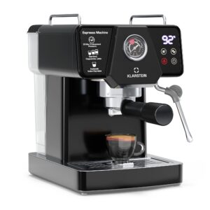 Klarstein Libeica pákový kávovar, 1350 W, 19 bar, dotykové ovládanie, nehrdzavejúca oceľ, ukazovateľ tlaku a teploty