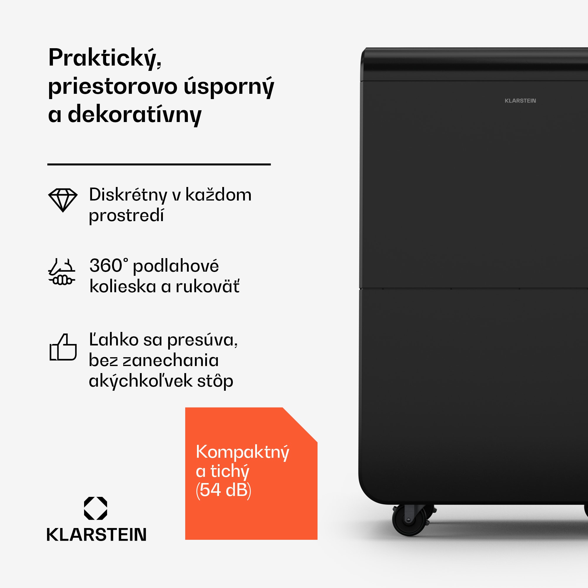 Klarstein DryFy Connect 70 odvlhčovač vzduchu, 70 l / deň, do 140 m², WiFi, ovládanie pomocou aplikácie, 8 L nádrž na vodu – Obrázok 2