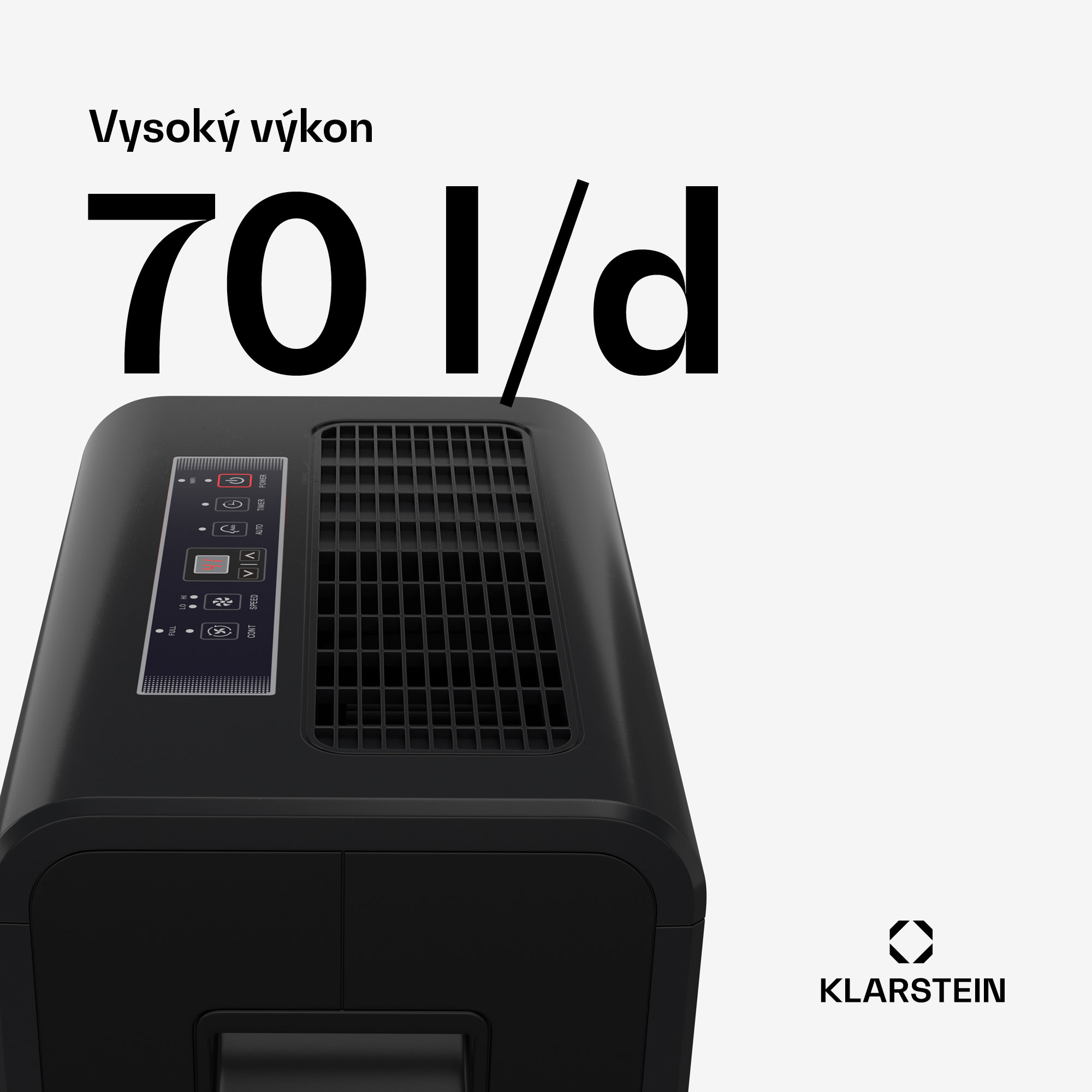 Klarstein DryFy Connect 70 odvlhčovač vzduchu, 70 l / deň, do 140 m², WiFi, ovládanie pomocou aplikácie, 8 L nádrž na vodu – Obrázok 3