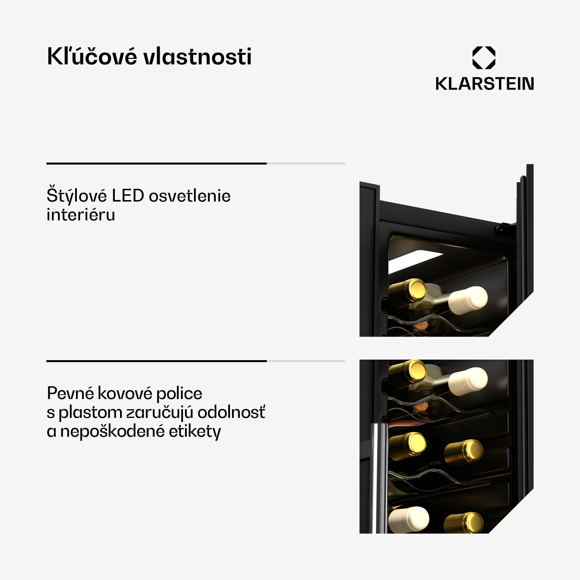 Klarstein Shiraz chladnička na víno, 2 chladiace zóny, dotykové ovládanie, LED osvetlenie, voľne stojaca – Obrázok 4