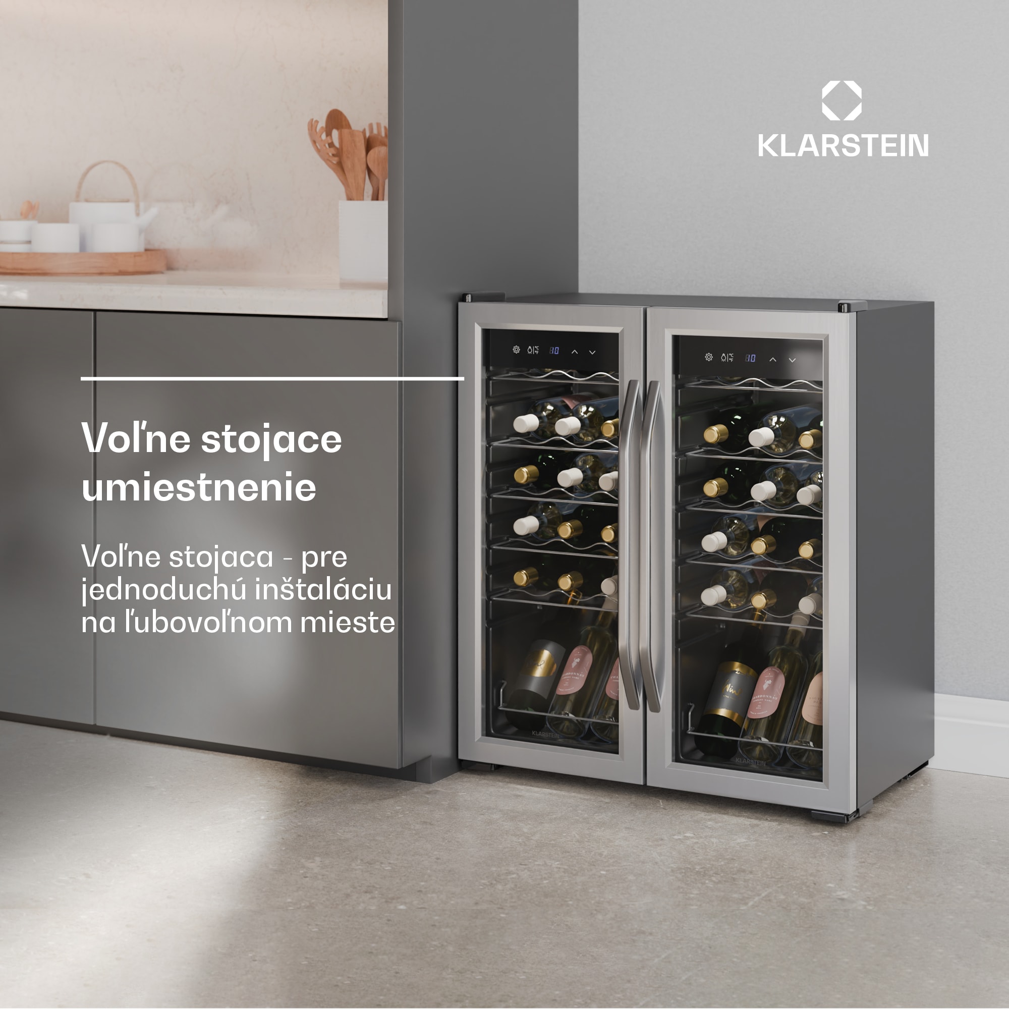 Klarstein Vinamour chladnička na víno, 2 chladiace zóny, 7 políc, dotykové ovládanie, UV-ochrana – Obrázok 3