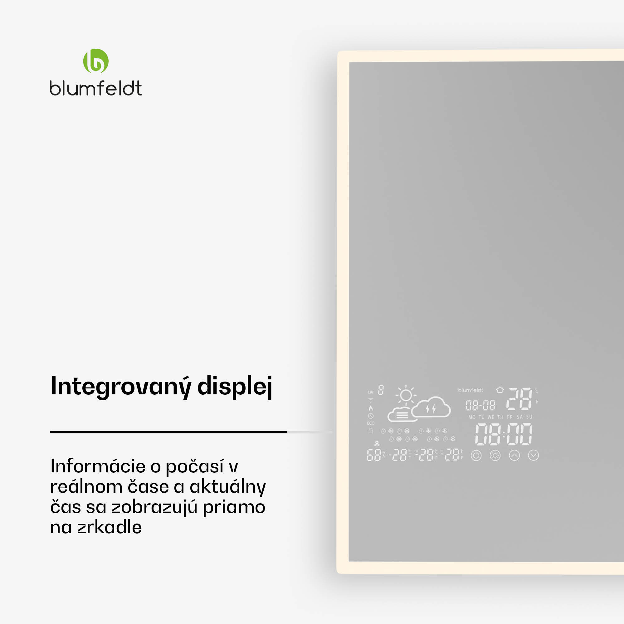 Blumfeldt Infračervený ohrievač, Smart Mirror, Infračervené žiarenie, 600 W, IP43 – Obrázok 2