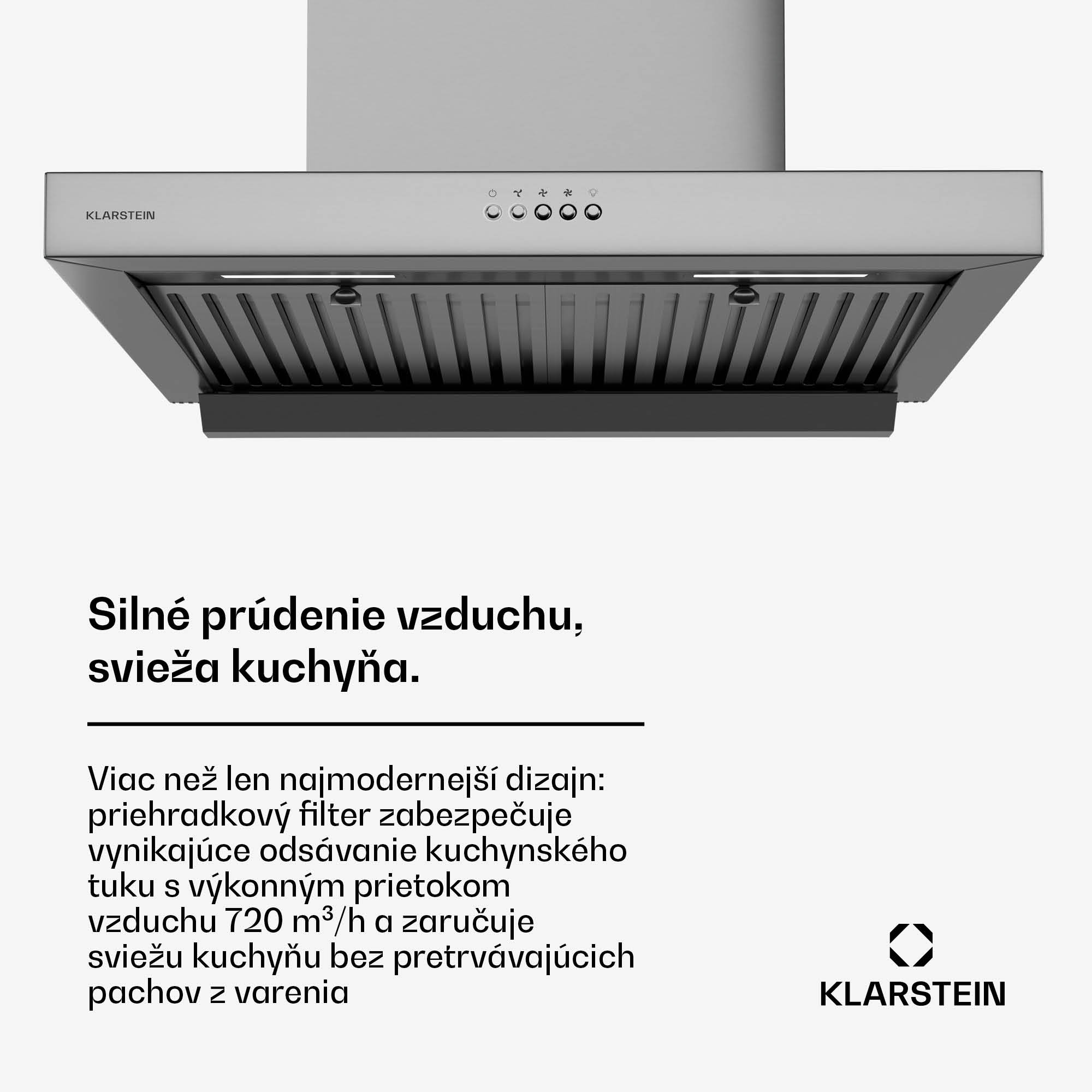 Klarstein AeroClean digestor, 649,9 m³/h, 4 úrovne, EEK A++, odsávanie/recirkulácia vzduchu – Obrázok 2