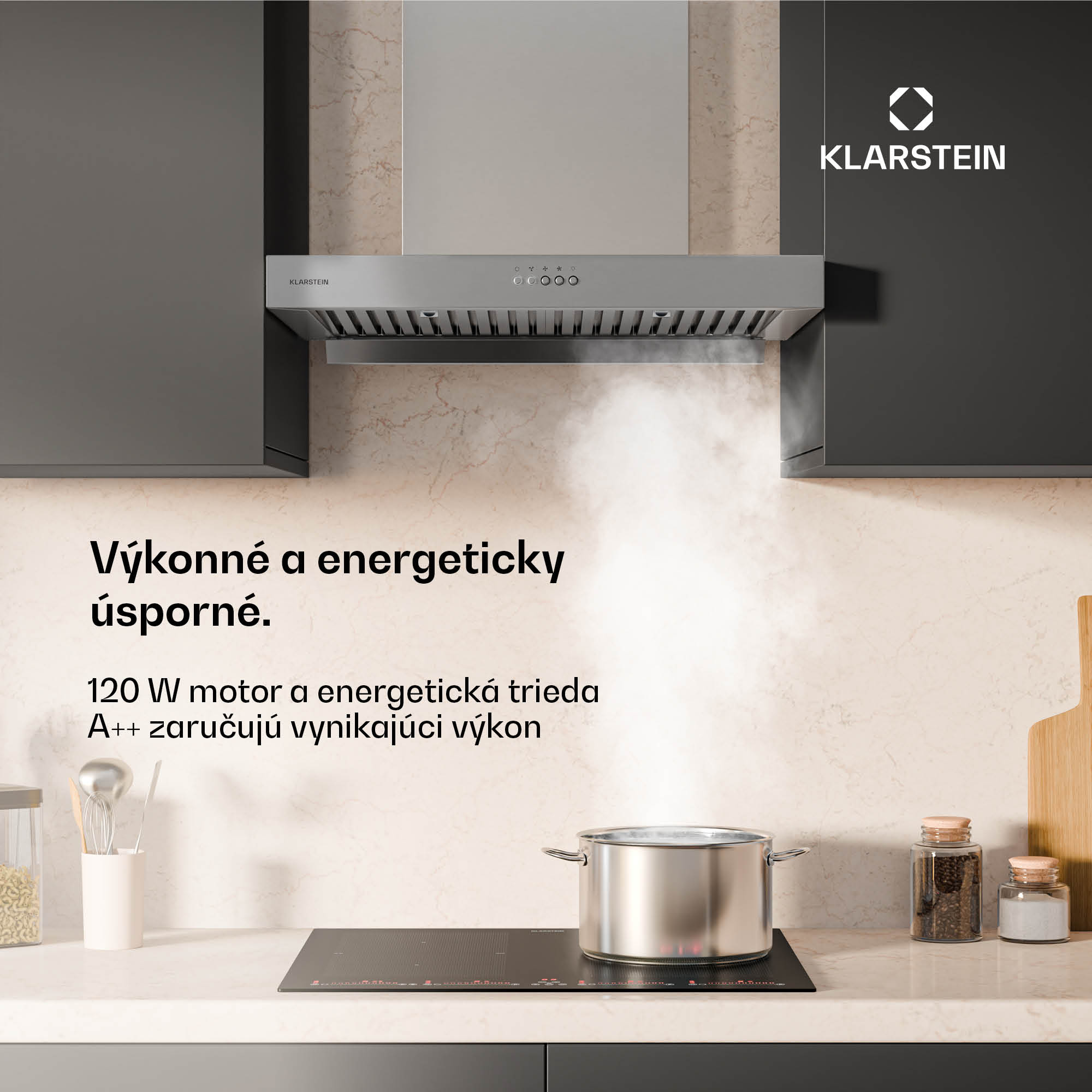 Klarstein AeroClean digestor, 649,9 m³/h, 4 úrovne, EEK A++, odsávanie/recirkulácia vzduchu – Obrázok 3