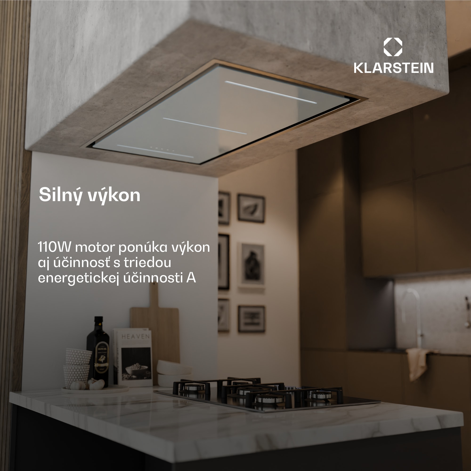 Klarstein LuxeAir digestor, 110 cm, WLAN + Bluetooth, LED, 523 m³/h, odsávanie/recirkulácia, EEC: A – Obrázok 3