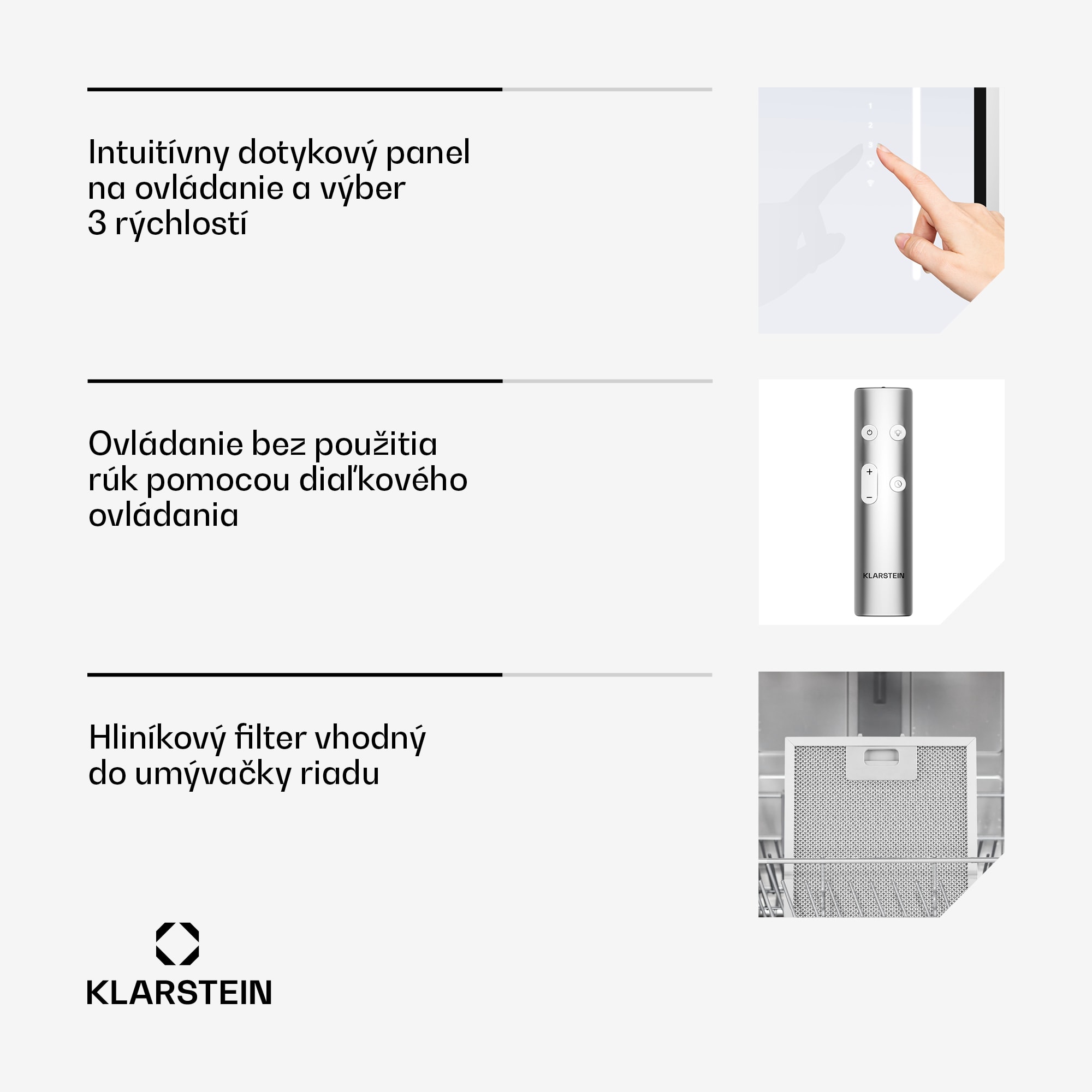 Klarstein LuxeAir digestor, 110 cm, WLAN + Bluetooth, LED, 523 m³/h, odsávanie/recirkulácia, EEC: A – Obrázok 5