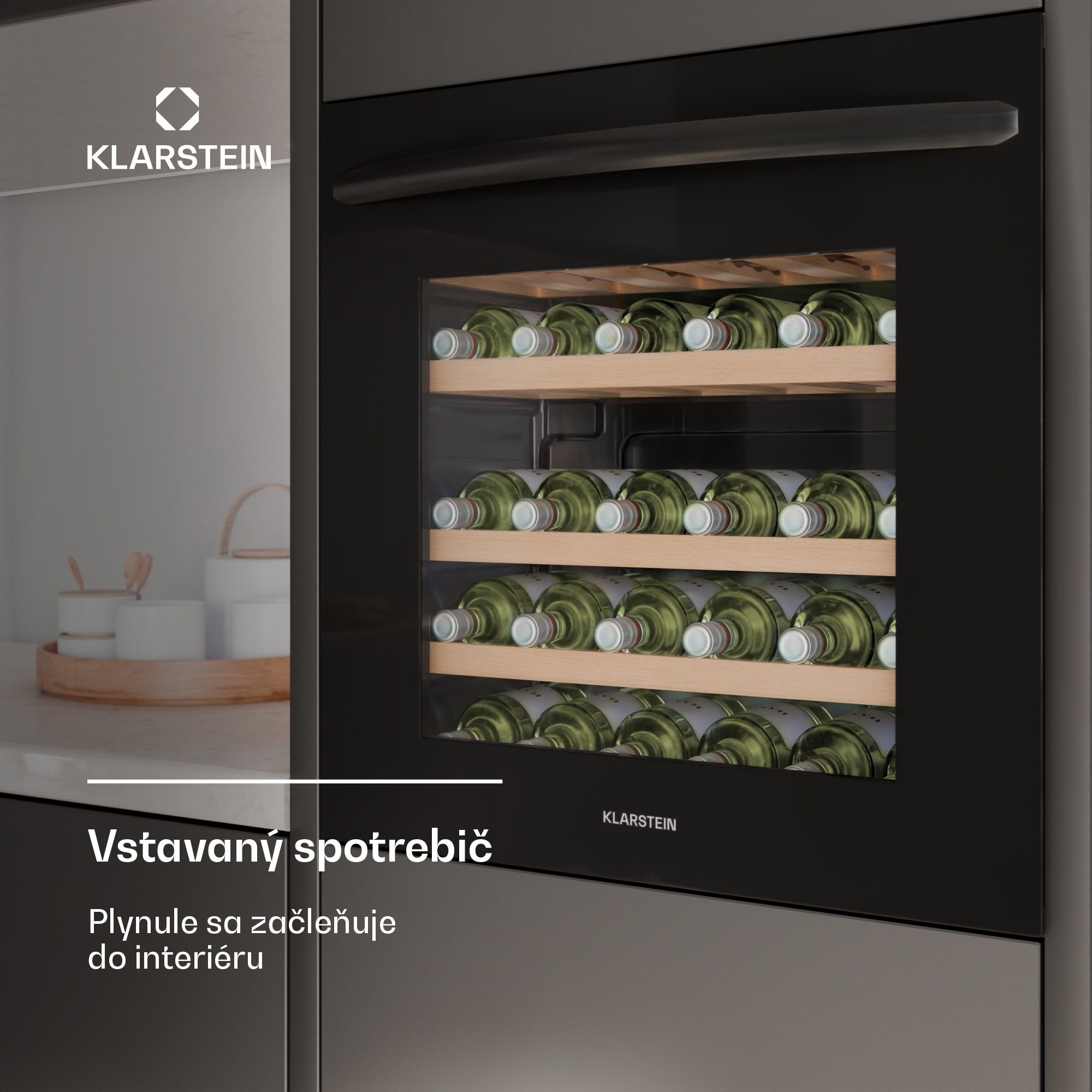 Klarstein Vinoline 30 Built-In Uno chladnička na víno, 30 fliaš, integrovateľná, LED, tichá – Obrázok 3