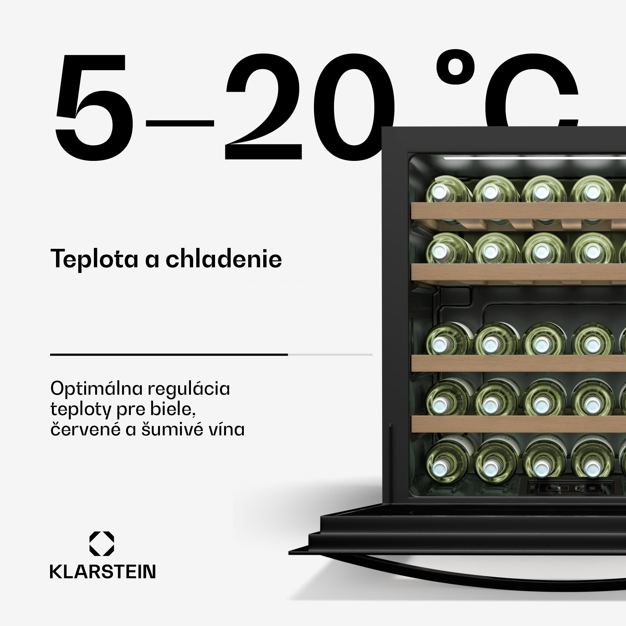 Klarstein Vinoline 30 Built-In Uno chladnička na víno, 30 fliaš, integrovateľná, LED, tichá – Obrázok 4