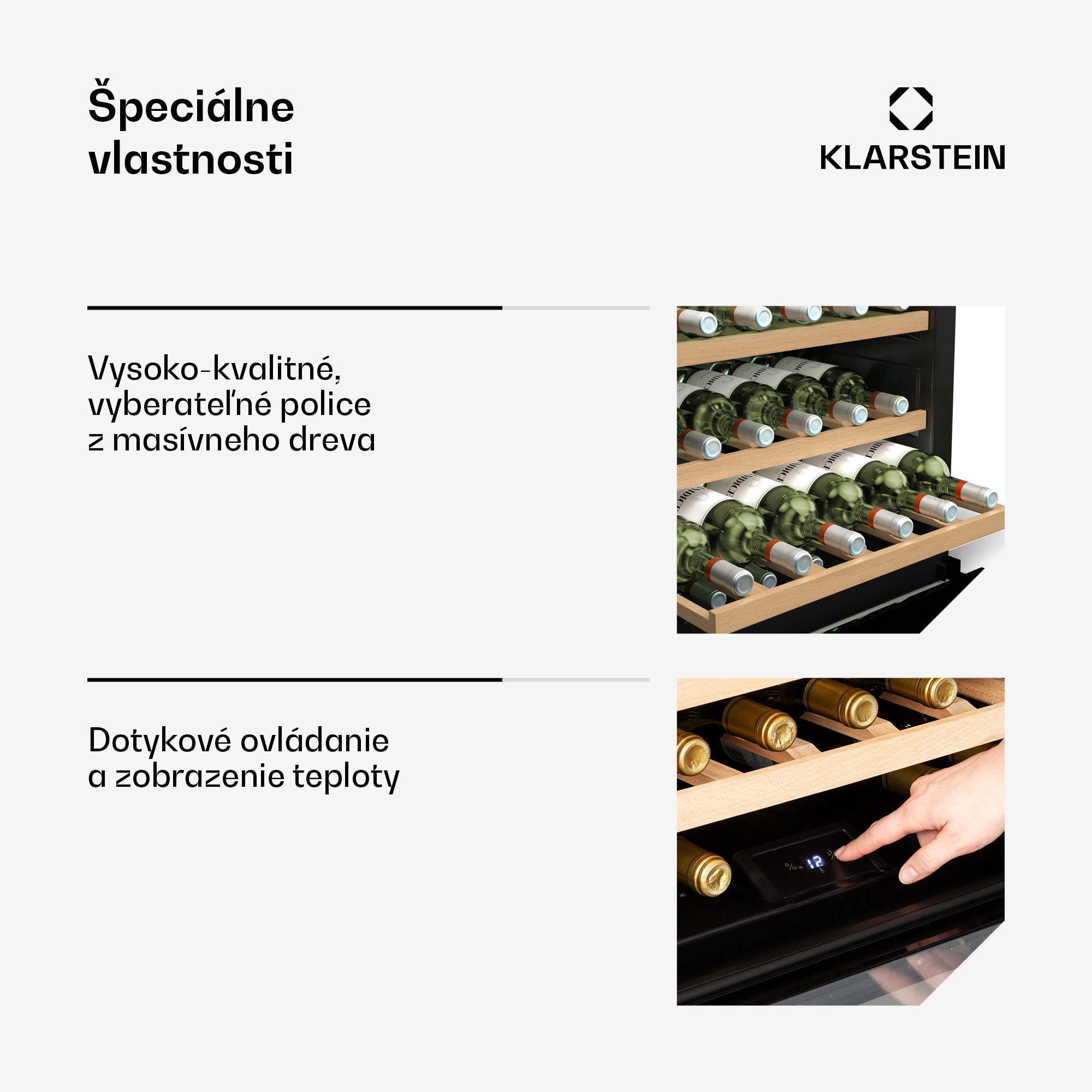 Klarstein Vinoline 30 Built-In Uno chladnička na víno, 30 fliaš, integrovateľná, LED, tichá – Obrázok 5