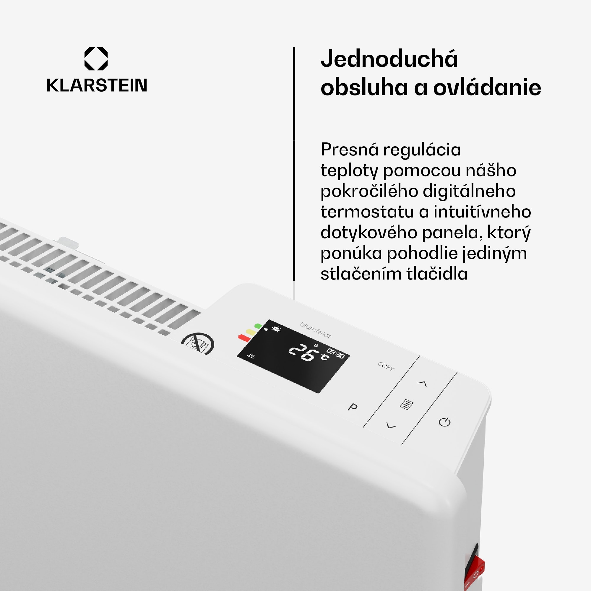 Blumfeldt ThermaTouch konvektor | 2 000 W | elegantný dizajn | dotykové ovládanie | do 20 m² – Obrázok 4