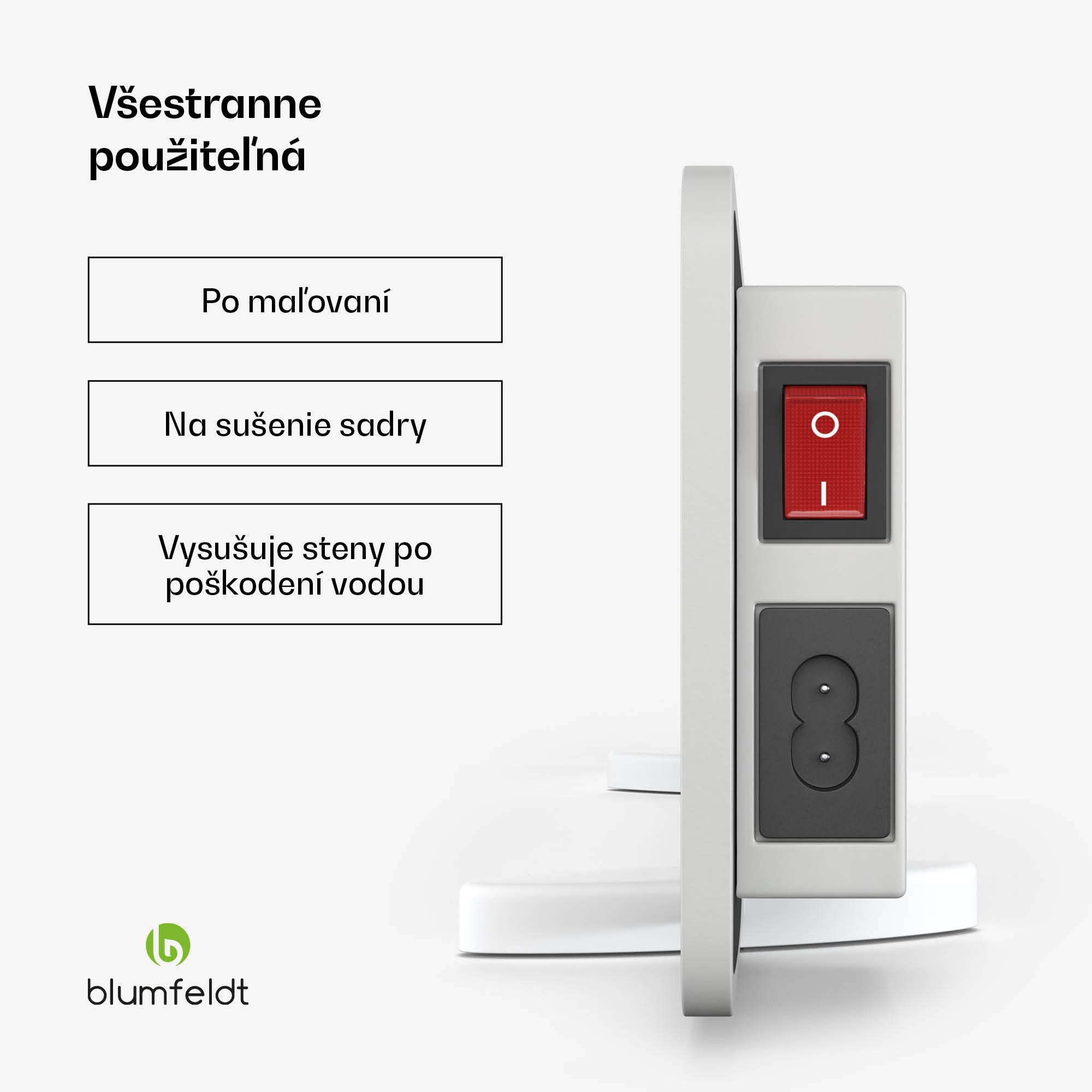 Blumfeldt DryWave infračervený sušič stien, 50-100 W, suší farby a omietky, aj montáž na stenu – Obrázok 5