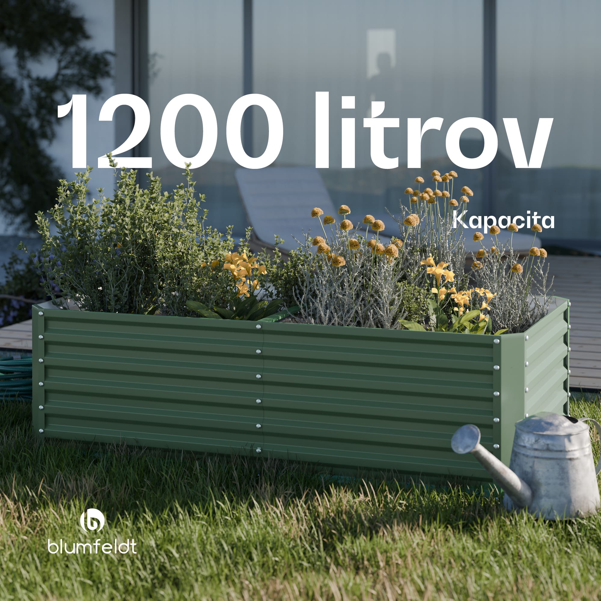 Blumfeldt High Grow Straight vyvýšený záhon, 1200 L, Ergonomický, Odolný voči poveternostným vplyvom, Otvorená základňa – Obrázok 5