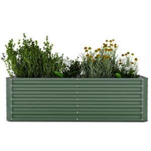 Blumfeldt High Grow Straight vyvýšený záhon, 1200 L, Ergonomický, Odolný voči poveternostným vplyvom, Otvorená základňa