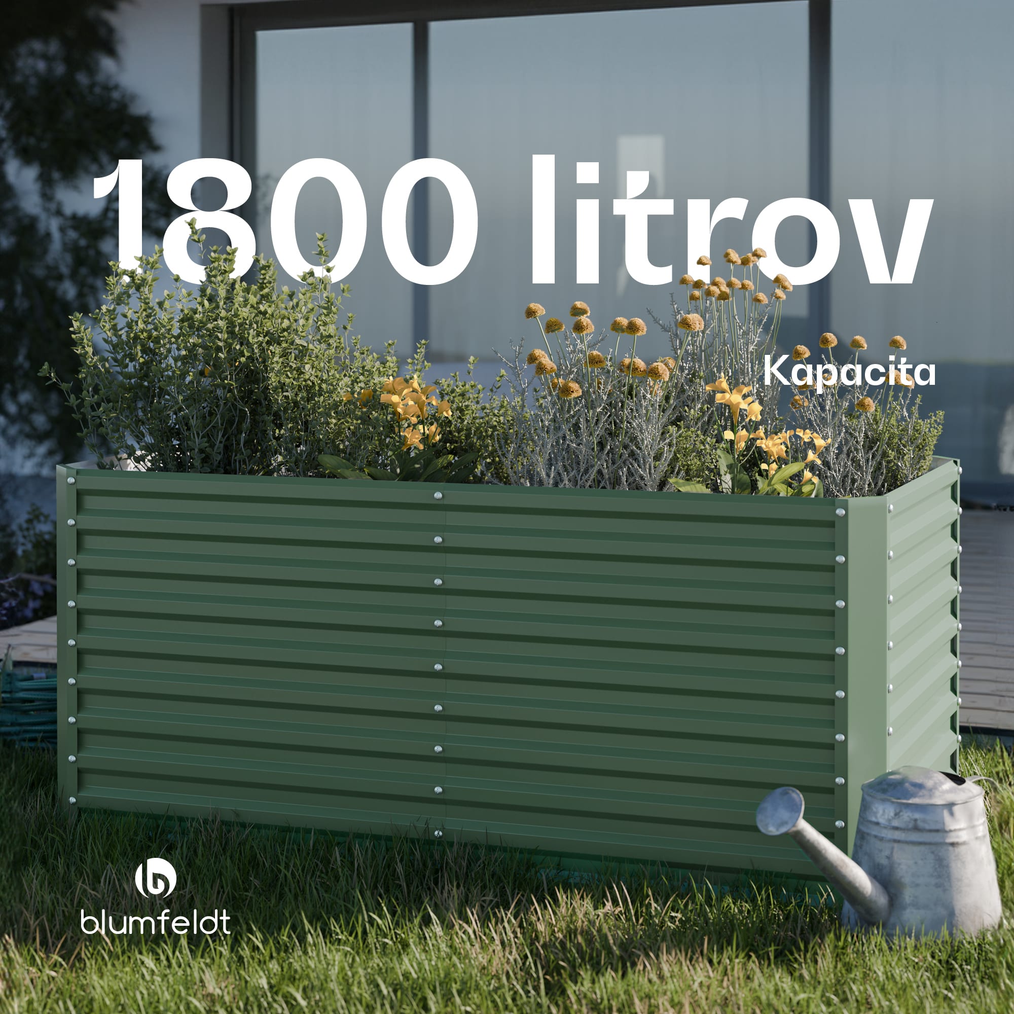 Blumfeldt High Grow Straight vyvýšený záhon, 1800 L, Ergonomický, Odolný voči poveternostným vplyvom, Otvorená základňa – Obrázok 4