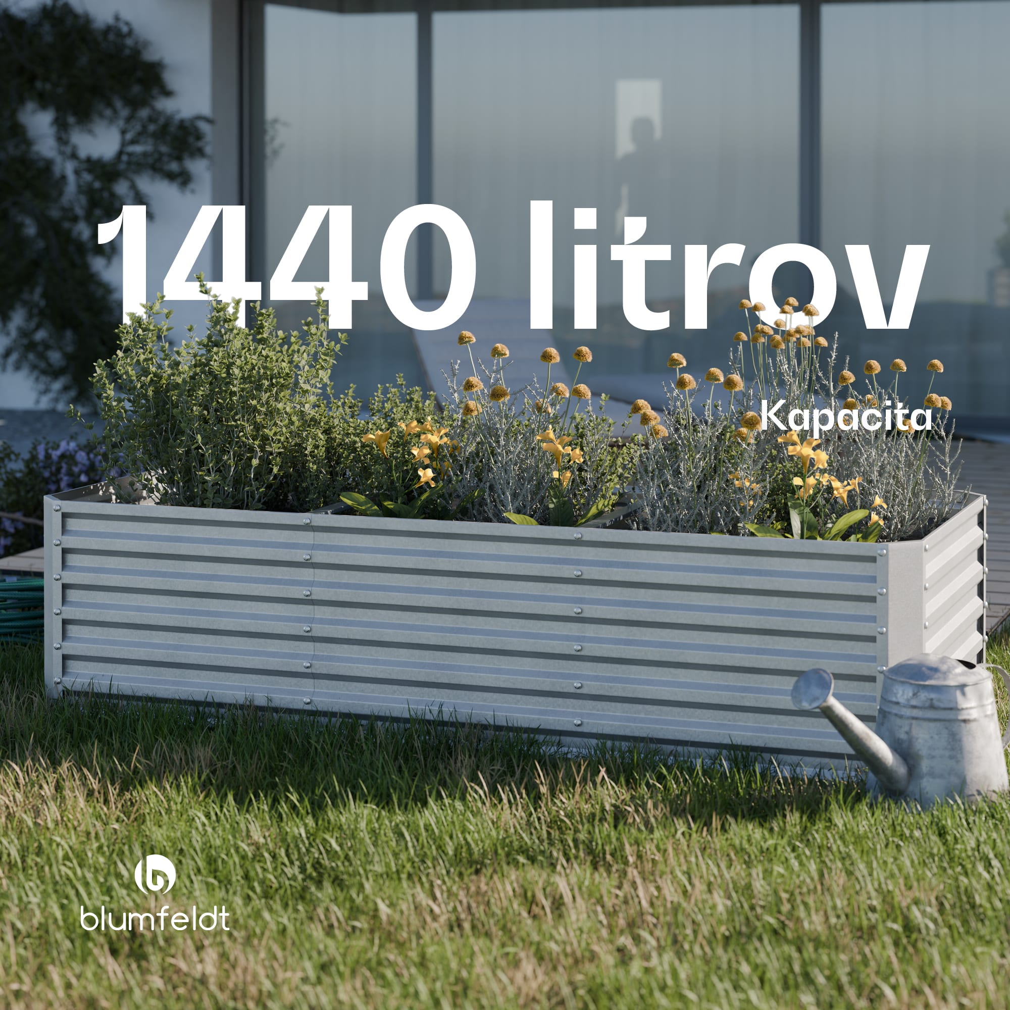 Blumfeldt High Grow Straight vyvýšený záhon | 1.440 l | ergonomický | odolný voči poveternostným vplyvom | otvorená spodná štruktúra – Obrázok 5