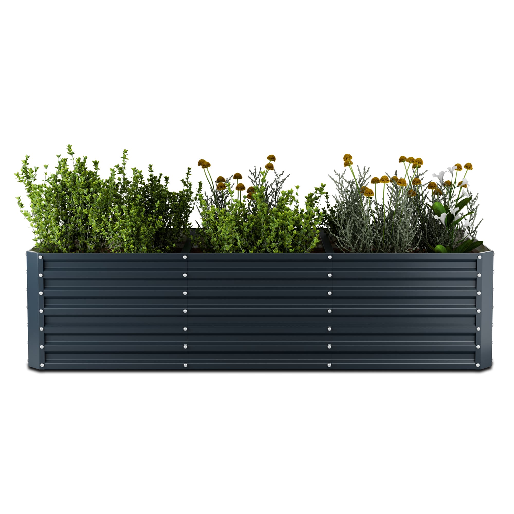 Blumfeldt High Grow Straight vyvýšený záhon, 1440 L, Ergonomický, Odolný voči poveternostným vplyvom, Otvorená základňa
