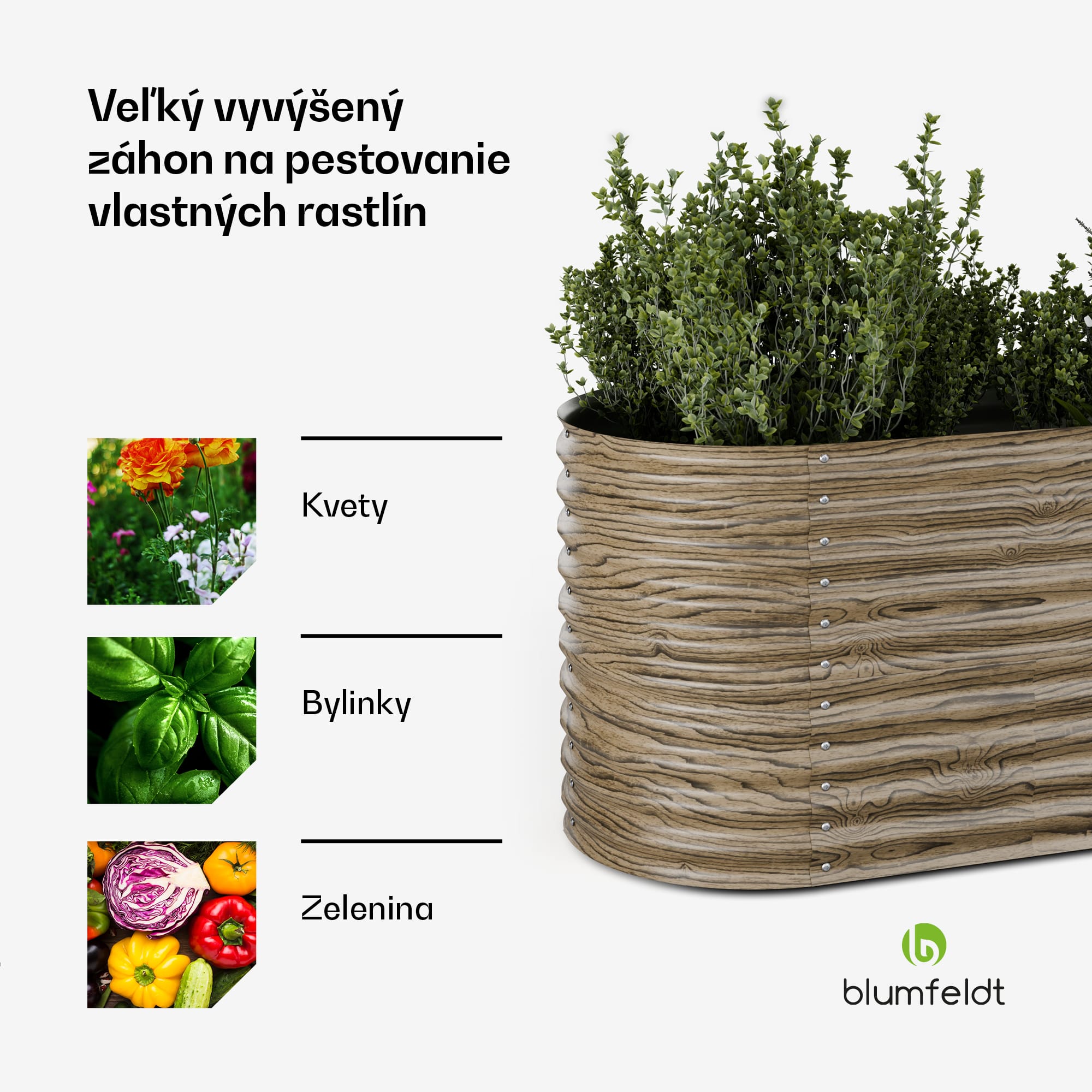 Blumfeldt High Grow vyvýšený záhon, 913 L, Ergonomický, Odolný voči poveternostným vplyvom, Oválny – Obrázok 4