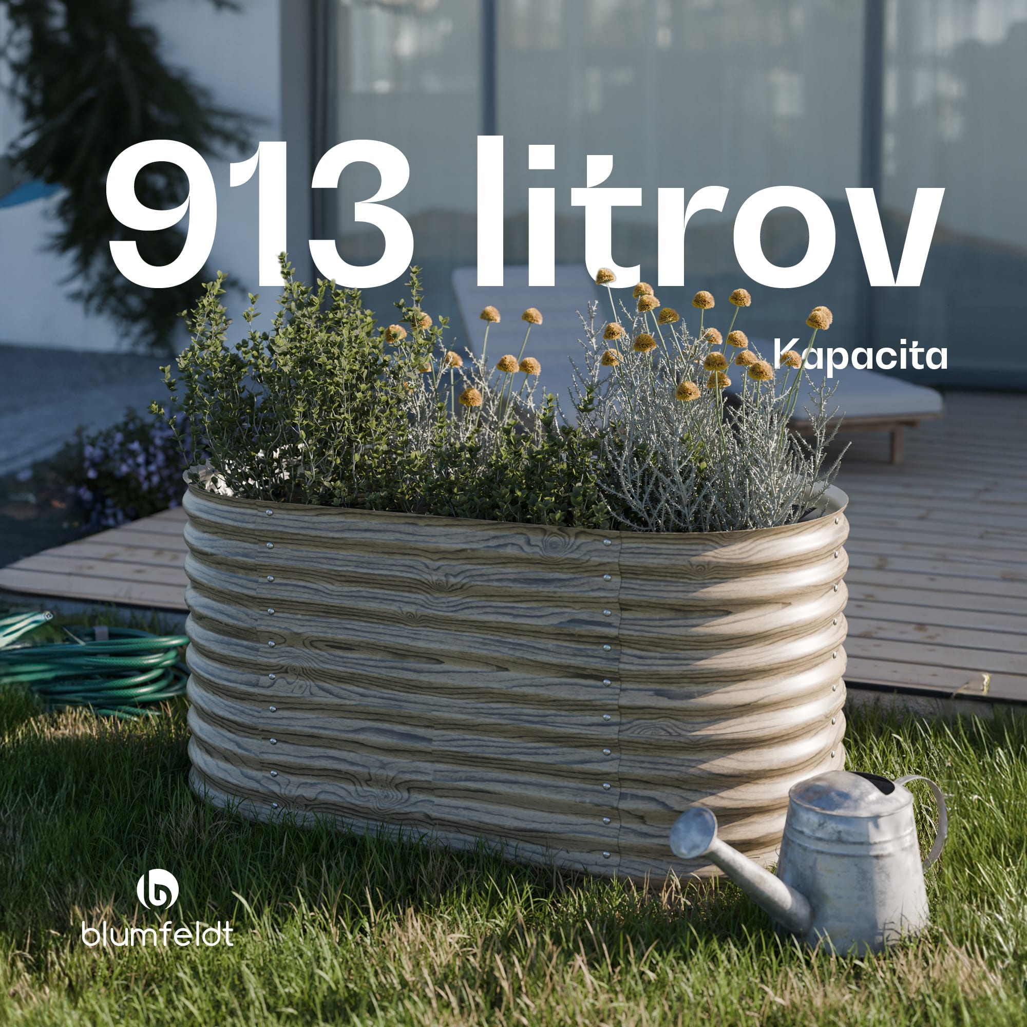Blumfeldt High Grow vyvýšený záhon, 913 L, Ergonomický, Odolný voči poveternostným vplyvom, Oválny – Obrázok 5
