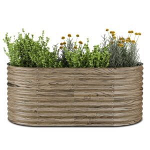 Blumfeldt High Grow vyvýšený záhon | 1 169 l | ergonomický | odolný voči poveternostným vplyvom | otvorená spodná konštrukcia | oválny