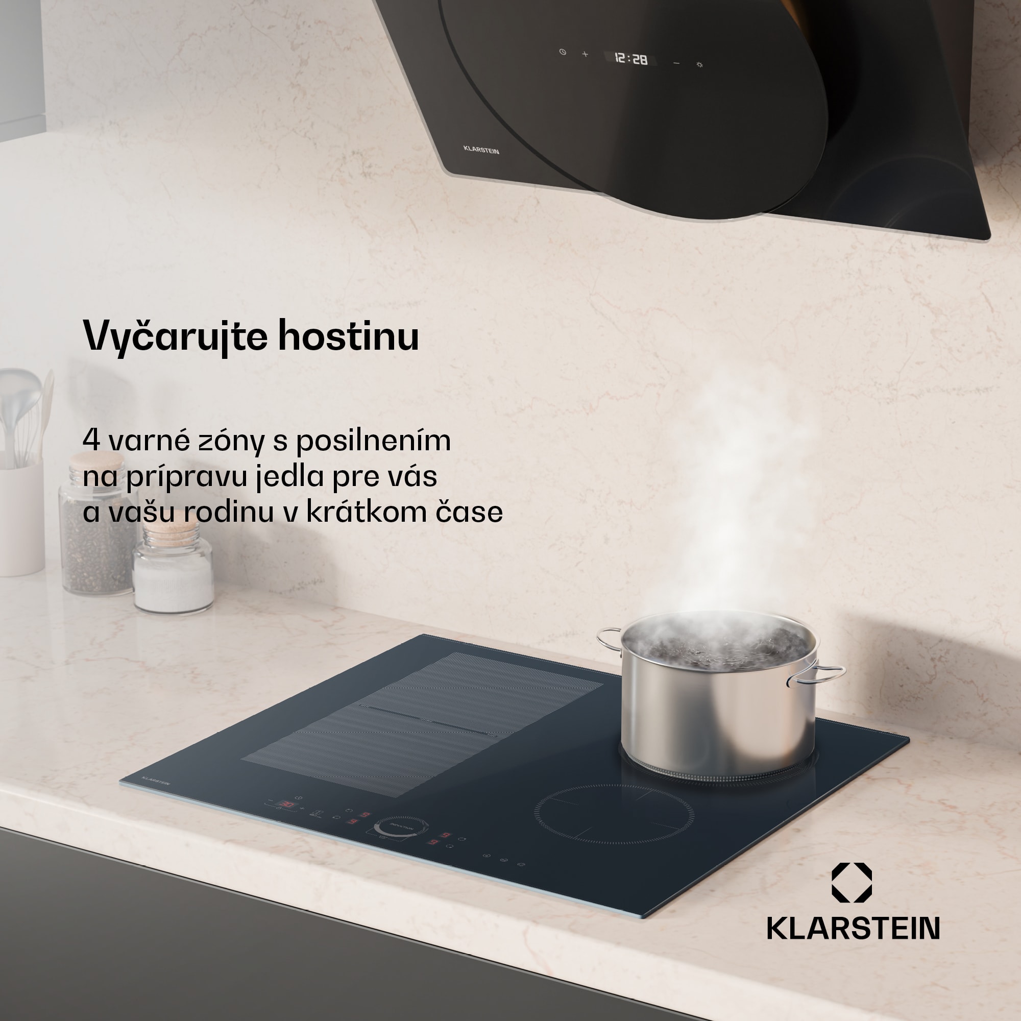 Klarstein Delicatessa 60 Hybrid vstavaná indukčná varná doska, 7000 W, Flexi zóna, Booster, Indukcia – Obrázok 2