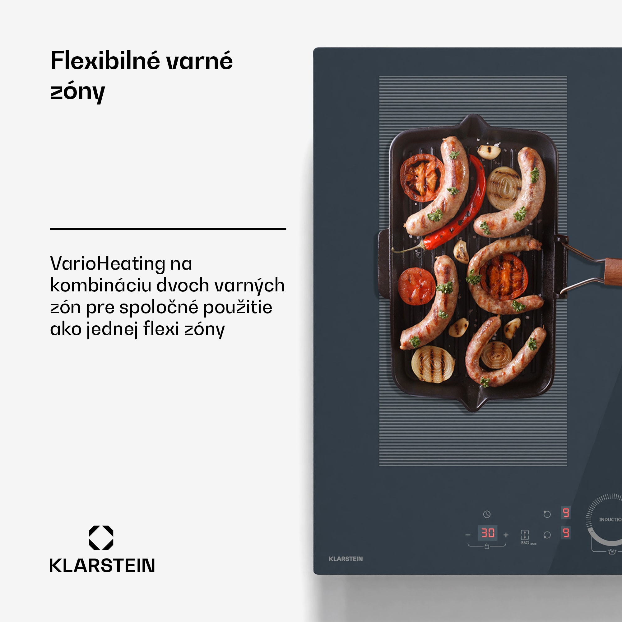 Klarstein Delicatessa 60 Flex vstavaná indukčná varná doska, 7000 W, Flexi zóna, Booster, Indukcia – Obrázok 4