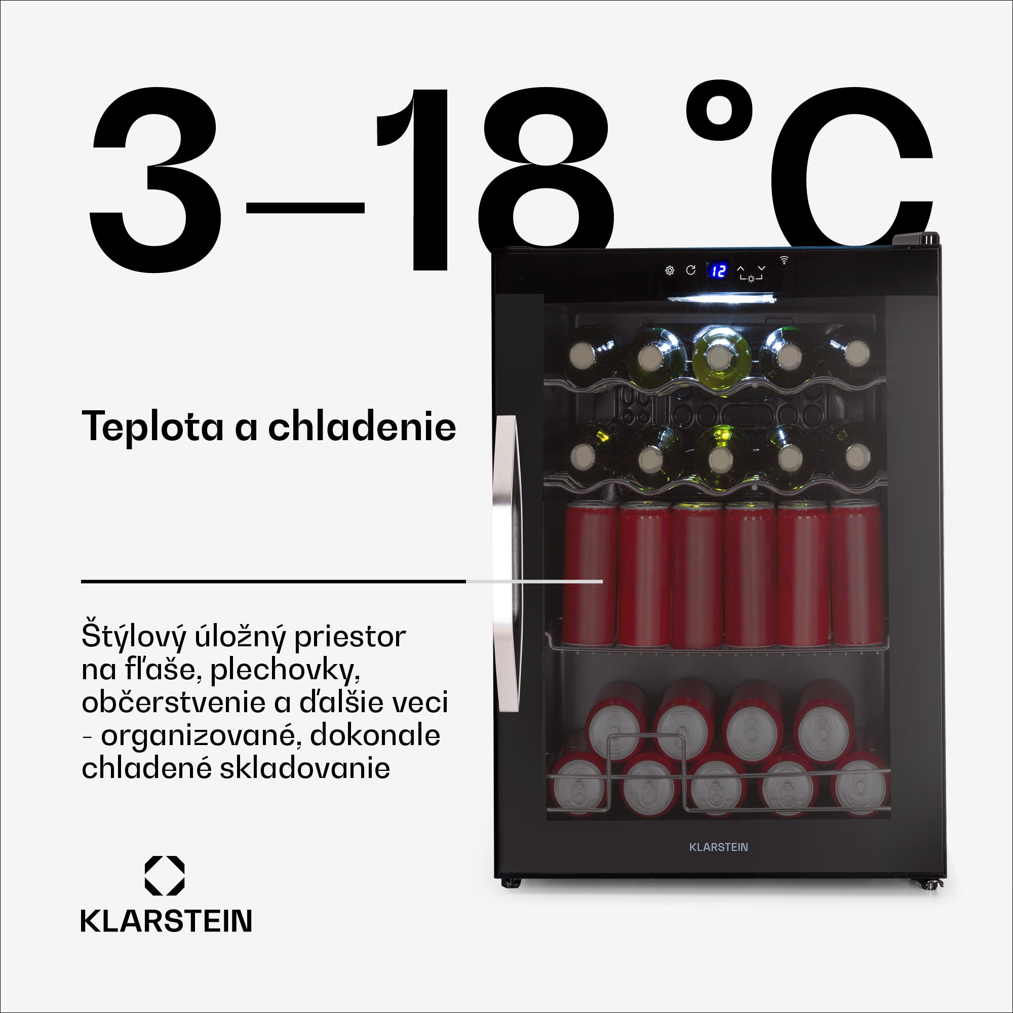 Klarstein Chladnička Coachella 60 Smart, Wifi, LED, 3 police, Podsvietenie, EEK E – Obrázok 4