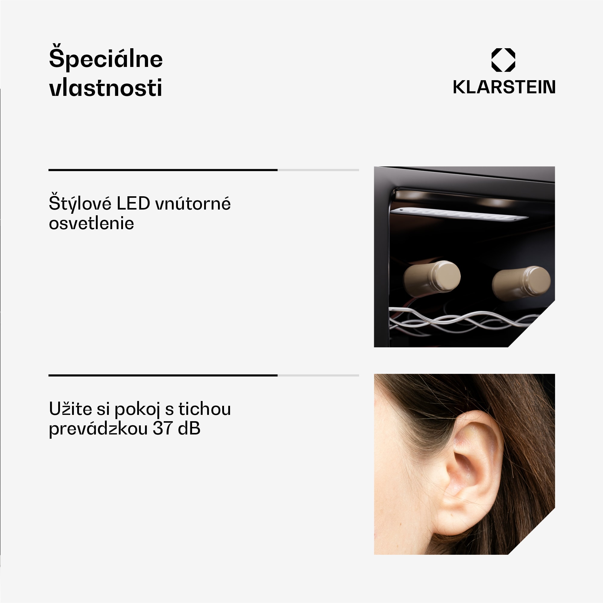 Klarstein Silent Vino 12 Uno Slim Chladnička na víno 31 l / 12 fliaš 8-18 °C Dotyková – Obrázok 5