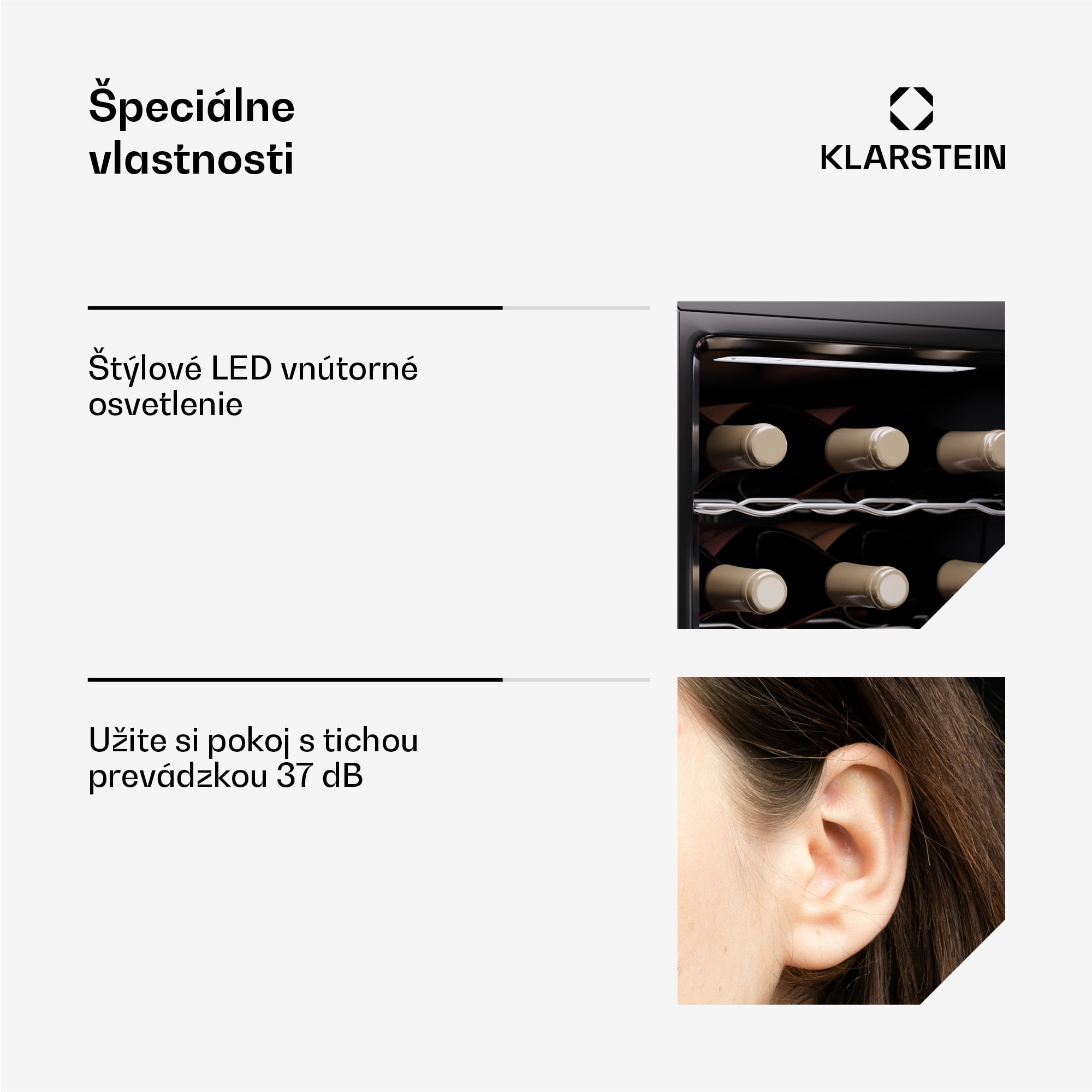 Klarstein Silent Vino 15 Uno Chladnička na víno 41 l / 15 fliaš 5-18 °C Dotyková – Obrázok 4