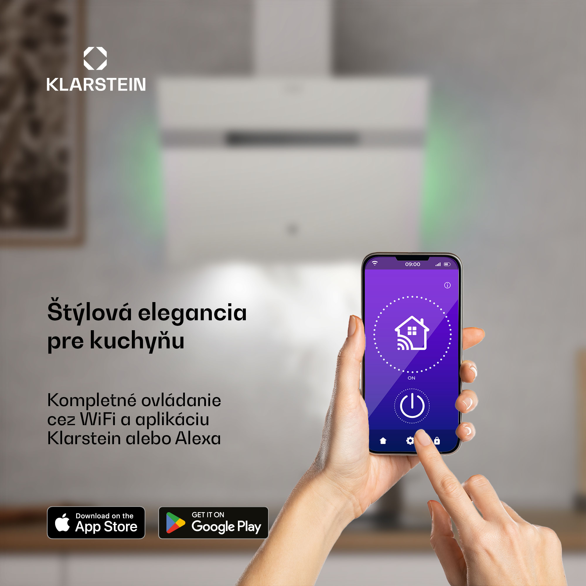 Klarstein Alina digestor | 60 cm | Smart | 600 m³/h | Tichý | EEK A – Obrázok 2