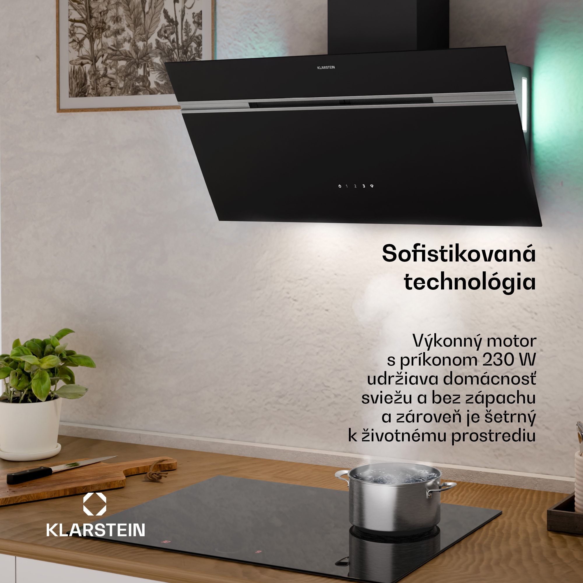Klarstein Alina digestor | 80 cm | 615 m³/h | Tichý | EEK A – Obrázok 3