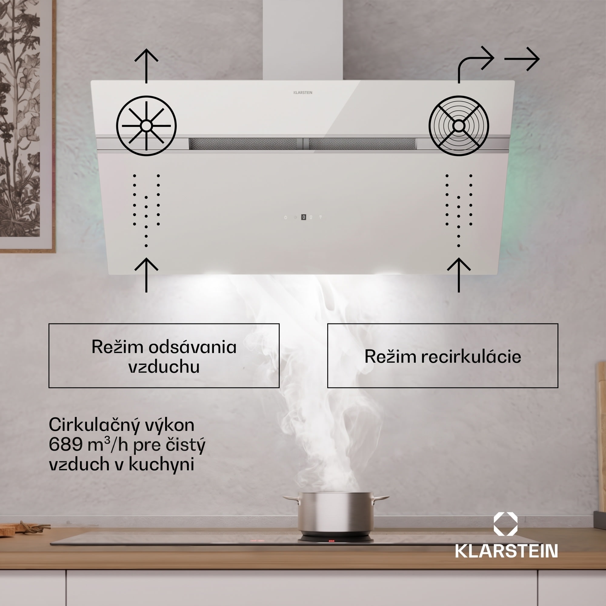 Klarstein Alina odsávač pár | 90 cm | 690 m³/h | Tichý | A++ – Obrázok 2