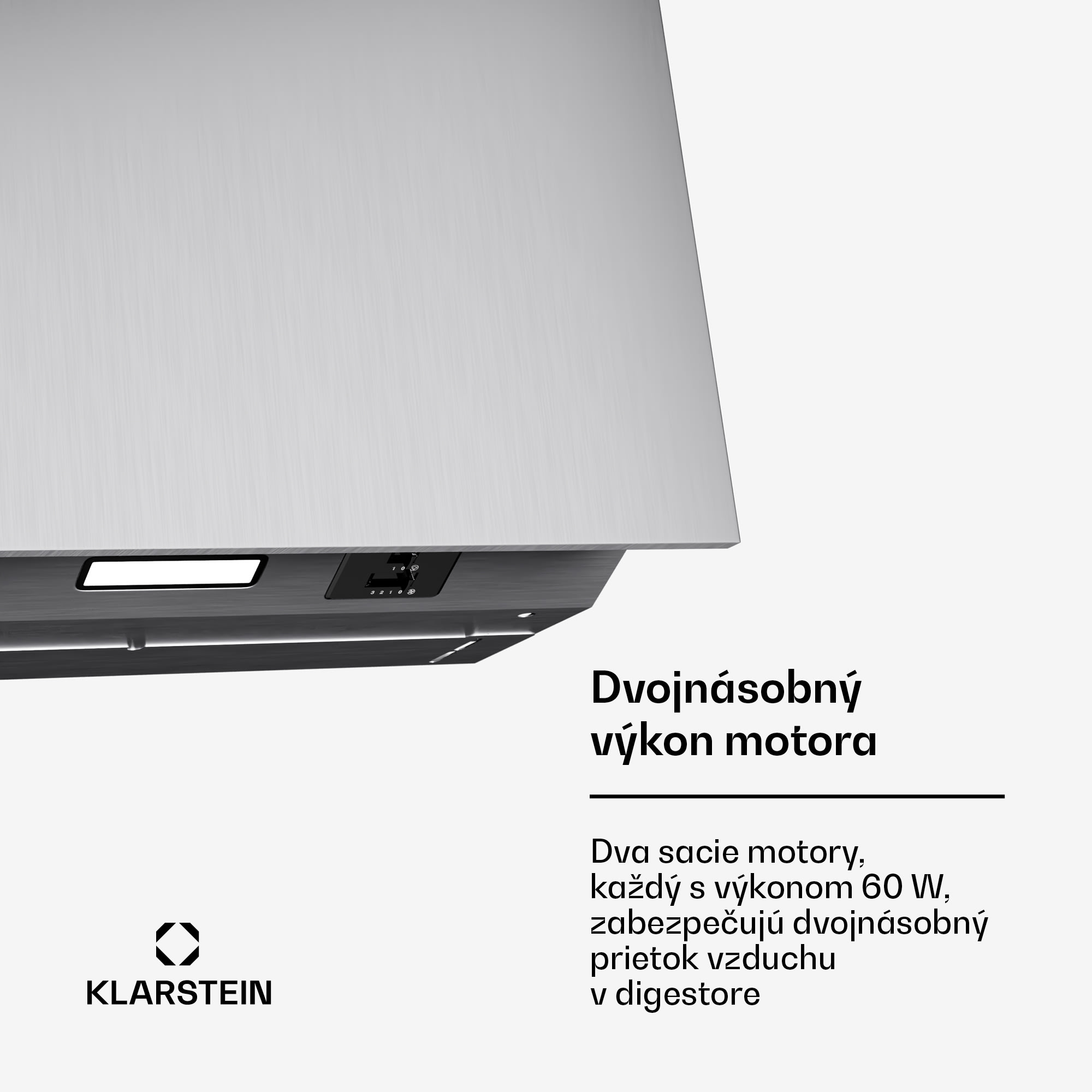 Klarstein Swift Square digestor, zabudovaný digestor, 427 m³/h, EEK C, Odsávanie/Recirkulácia, LED – Obrázok 3
