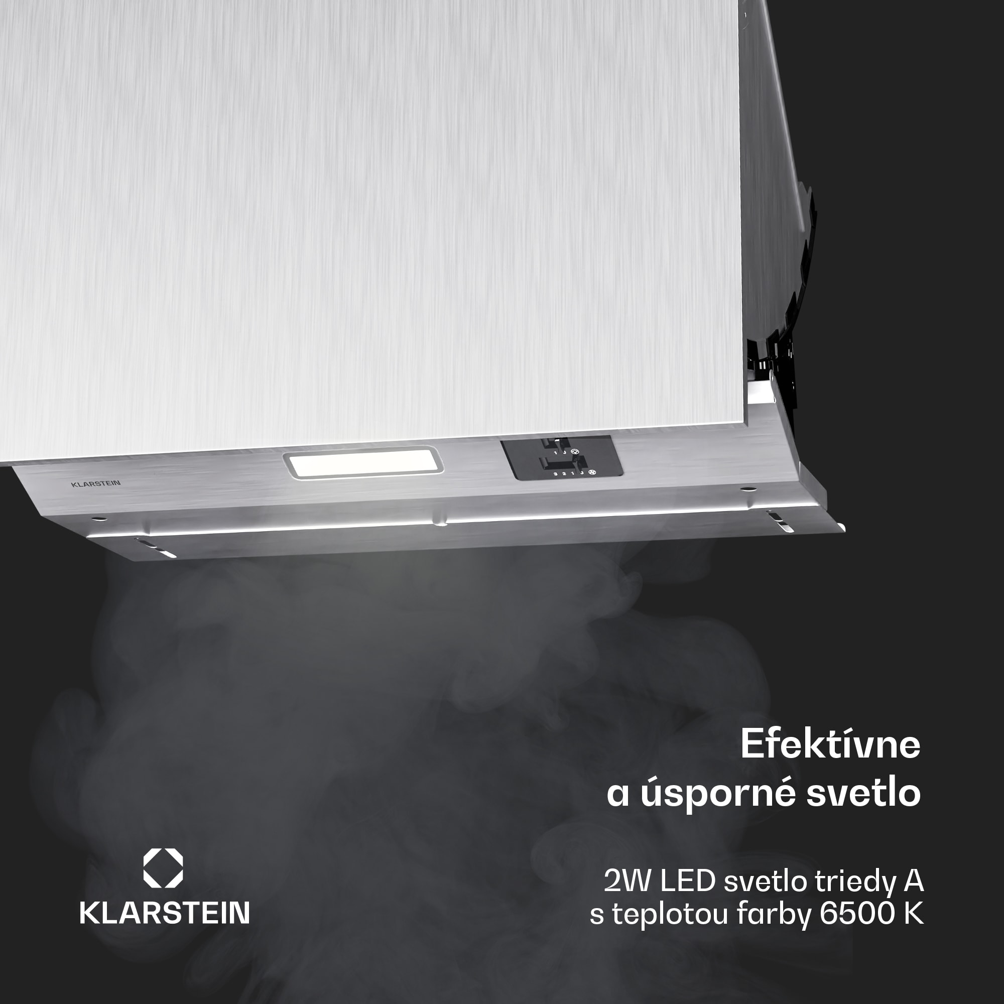 Klarstein Swift Square digestor, zabudovaný digestor, 427 m³/h, EEK C, Odsávanie/Recirkulácia, LED – Obrázok 5