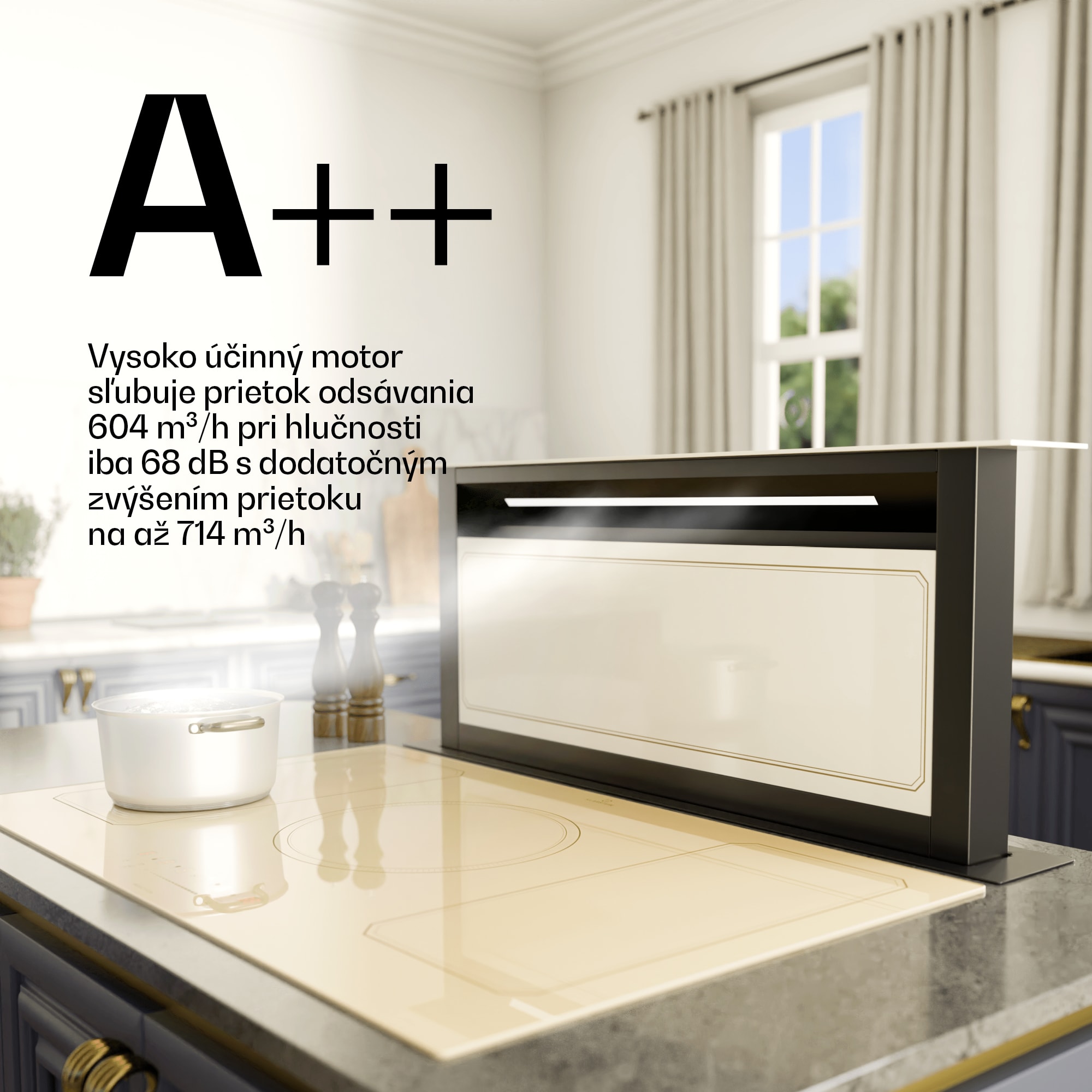 Klarstein Victoria Downdraft digestor | 90 cm | A++ | 3 úrovne | až do 714 m³/h | 120 W – Obrázok 4