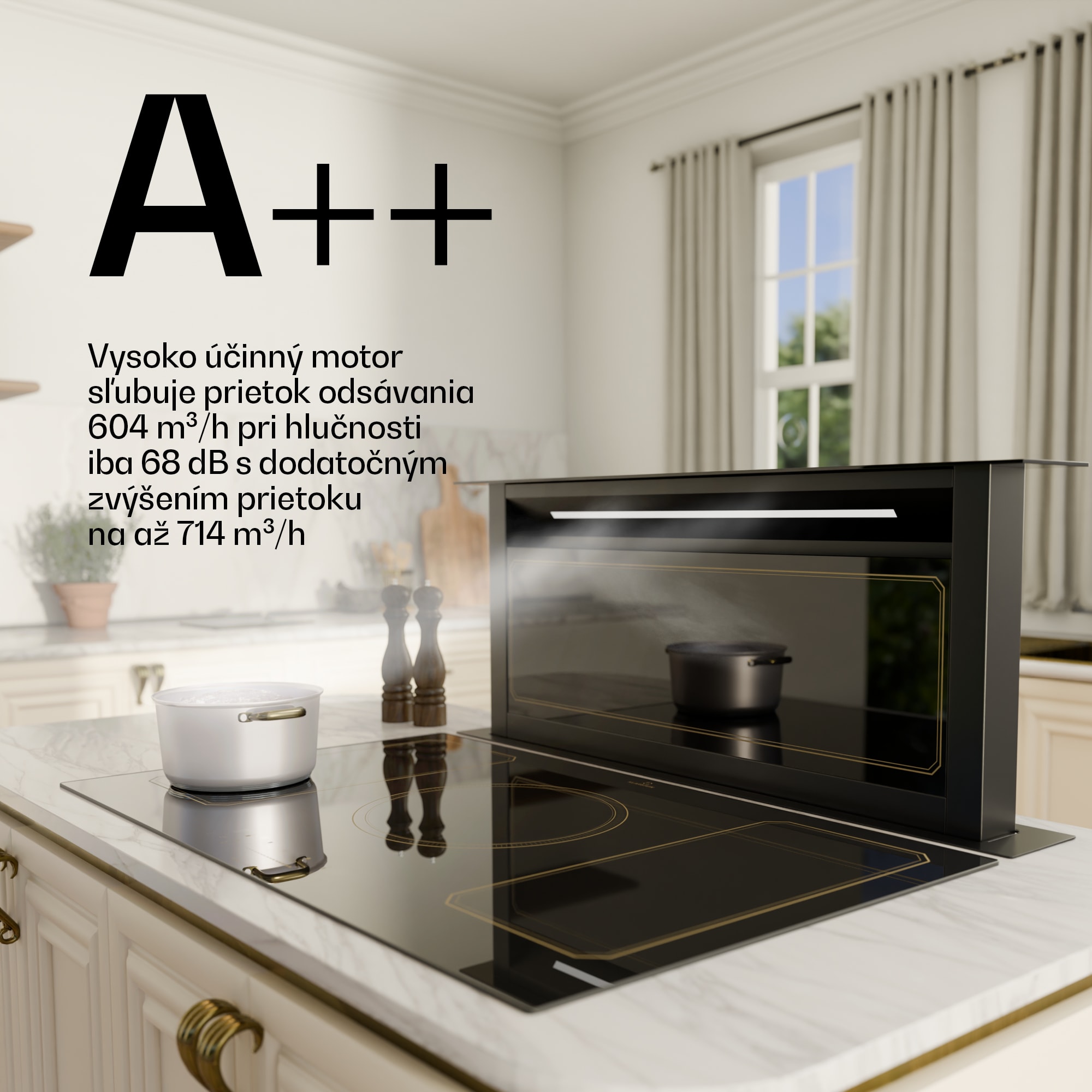 Klarstein Victoria Downdraft digestor | 90 cm | A++ | 3 úrovne | až do 714 m³/h | 120 W – Obrázok 4